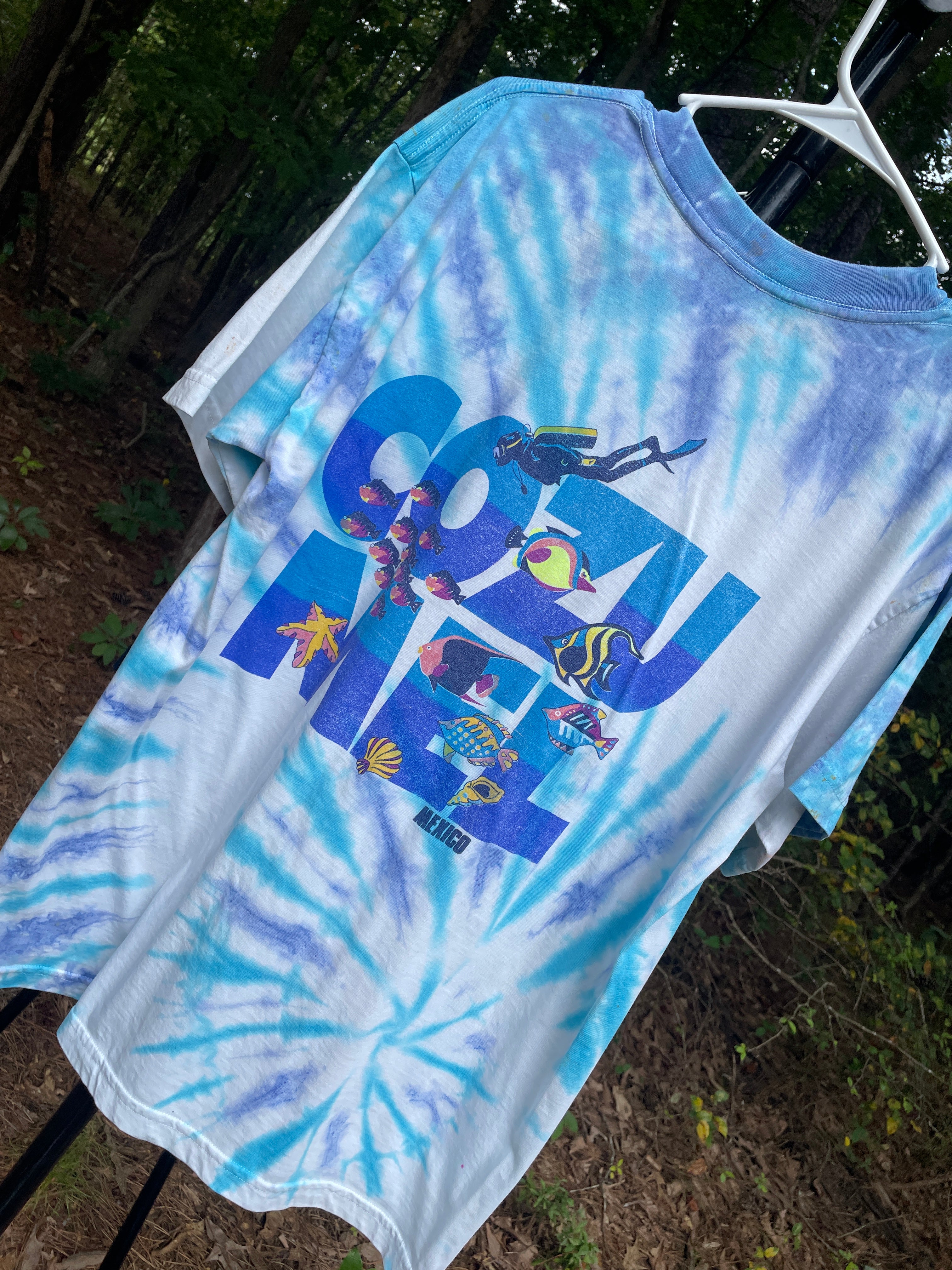 Cozumel Mexico Short Sleeve Tie Dye T-Shirt (Men's Large)