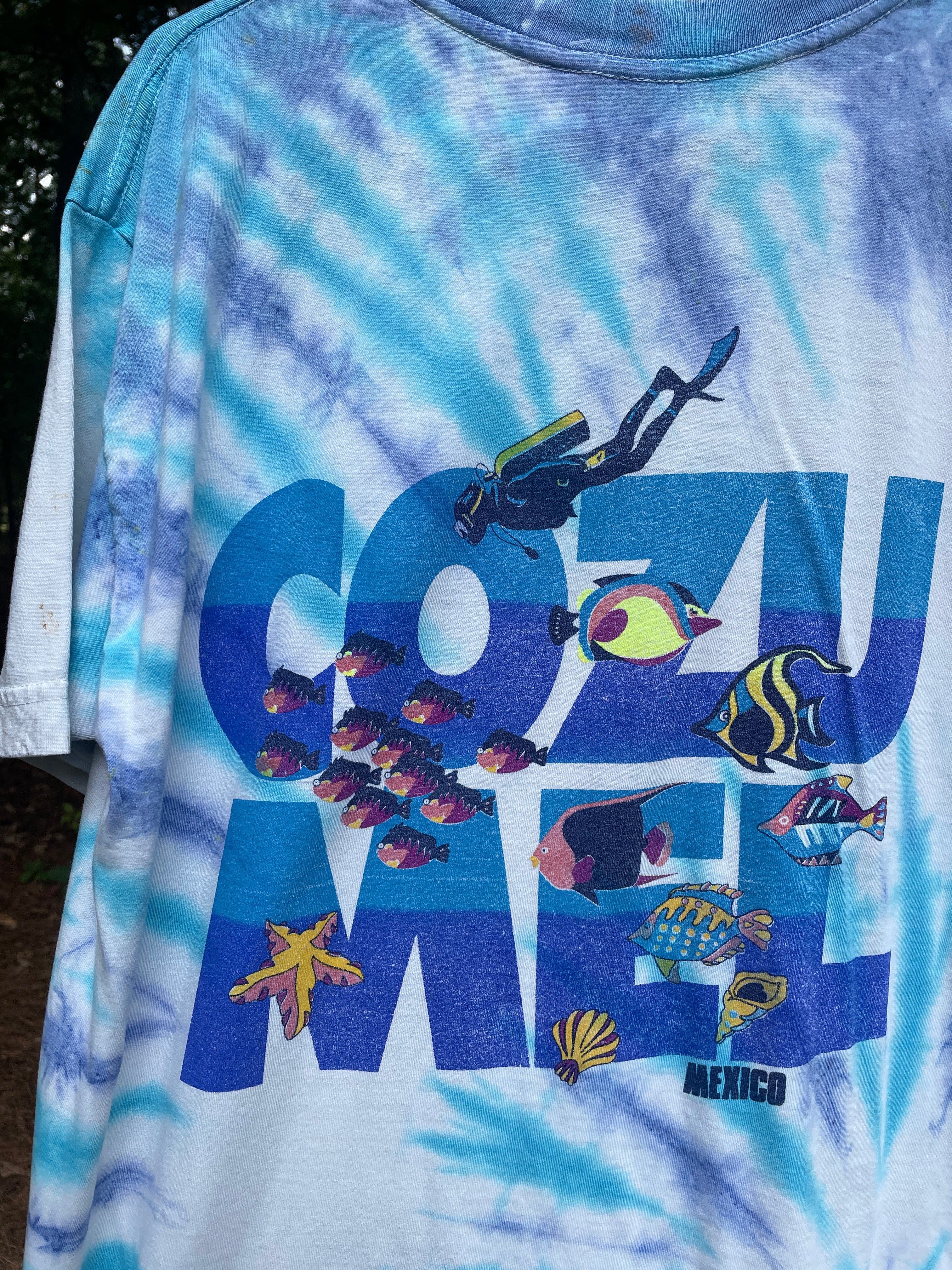 Cozumel Mexico Short Sleeve Tie Dye T-Shirt (Men's Large)