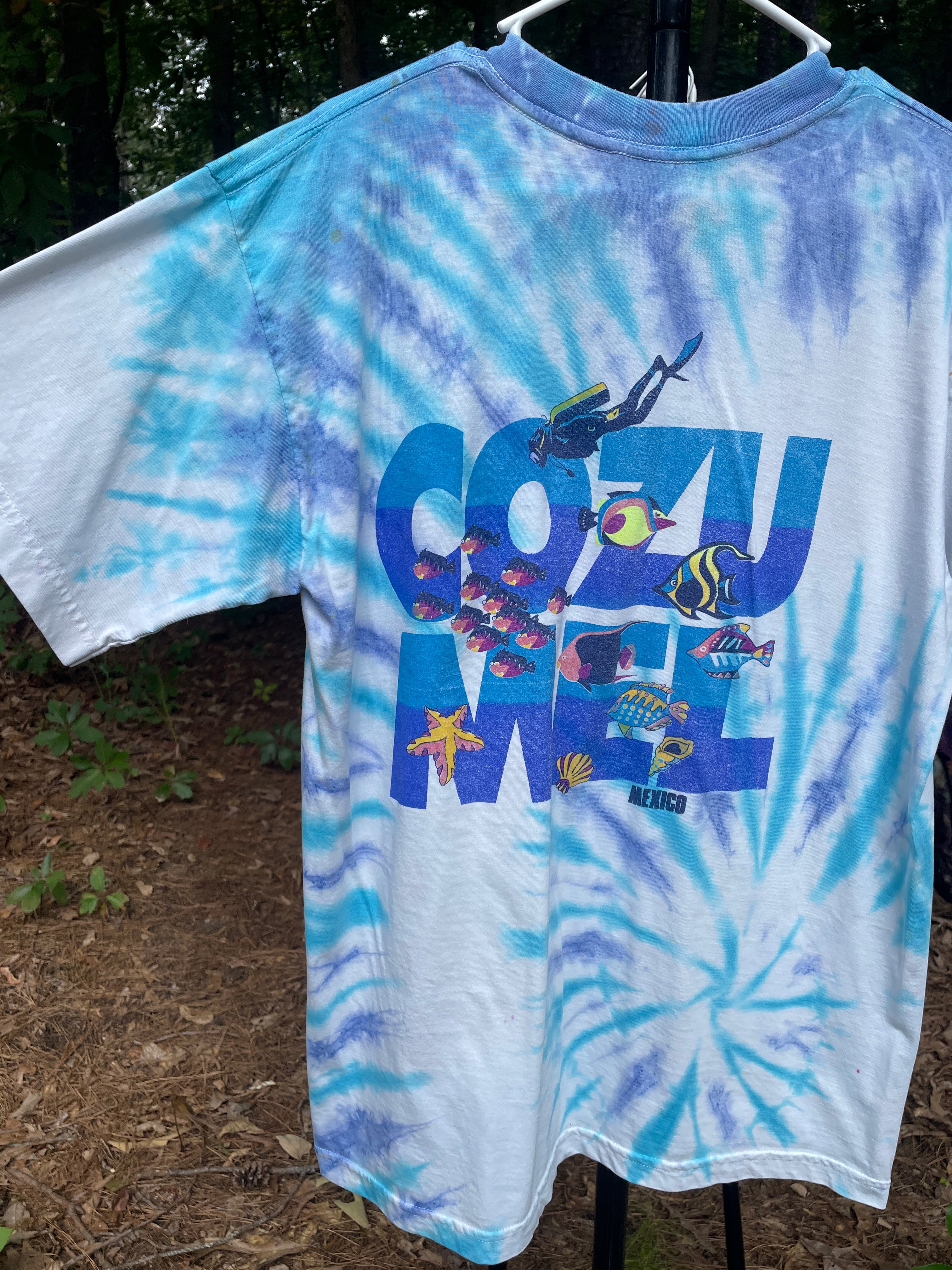Cozumel Mexico Short Sleeve Tie Dye T-Shirt (Men's Large)