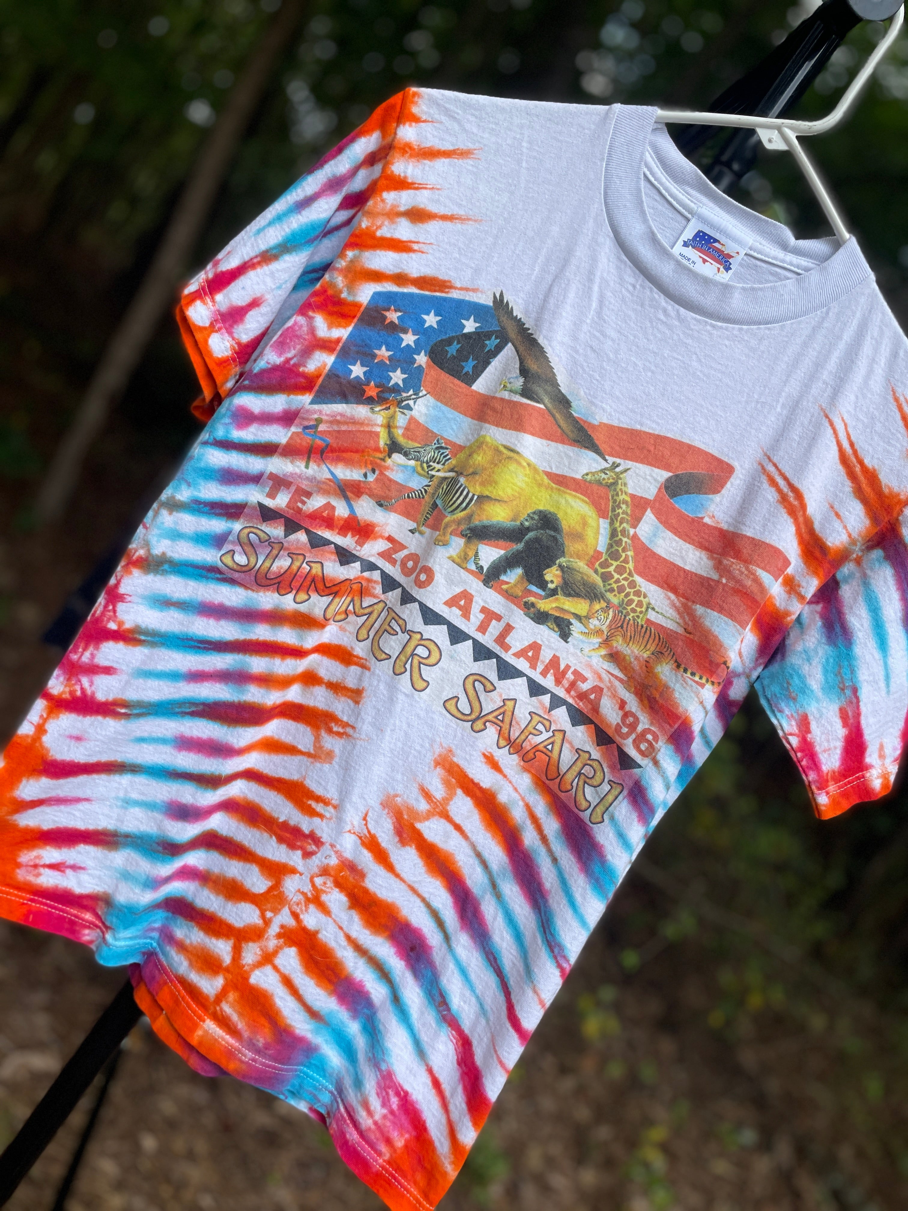 Atlanta Zoo 1996 Summer Safari Short Sleeve Tie Dye T-Shirt (Men's XS/S)