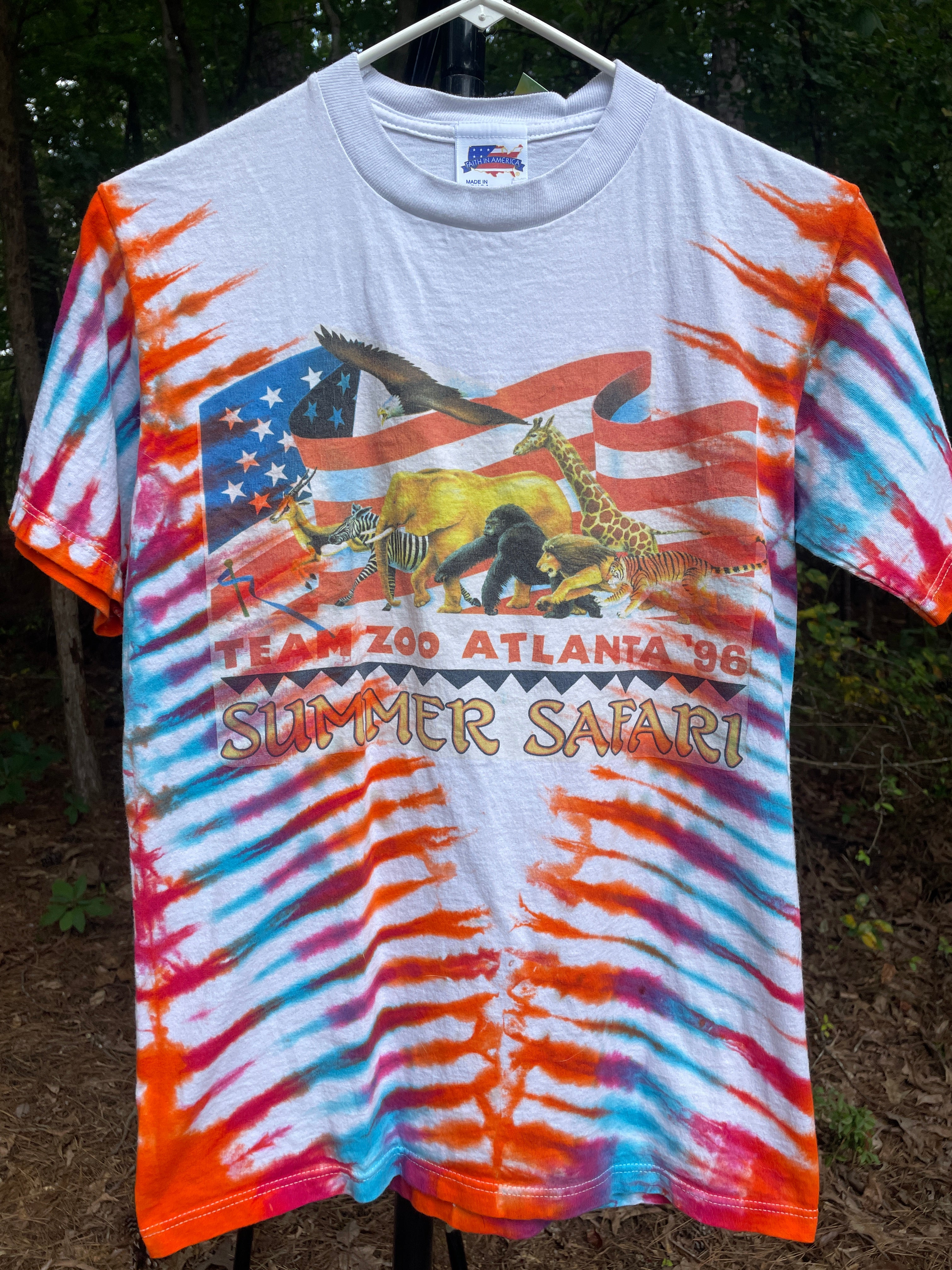 Atlanta Zoo 1996 Summer Safari Short Sleeve Tie Dye T-Shirt (Men's XS/S)