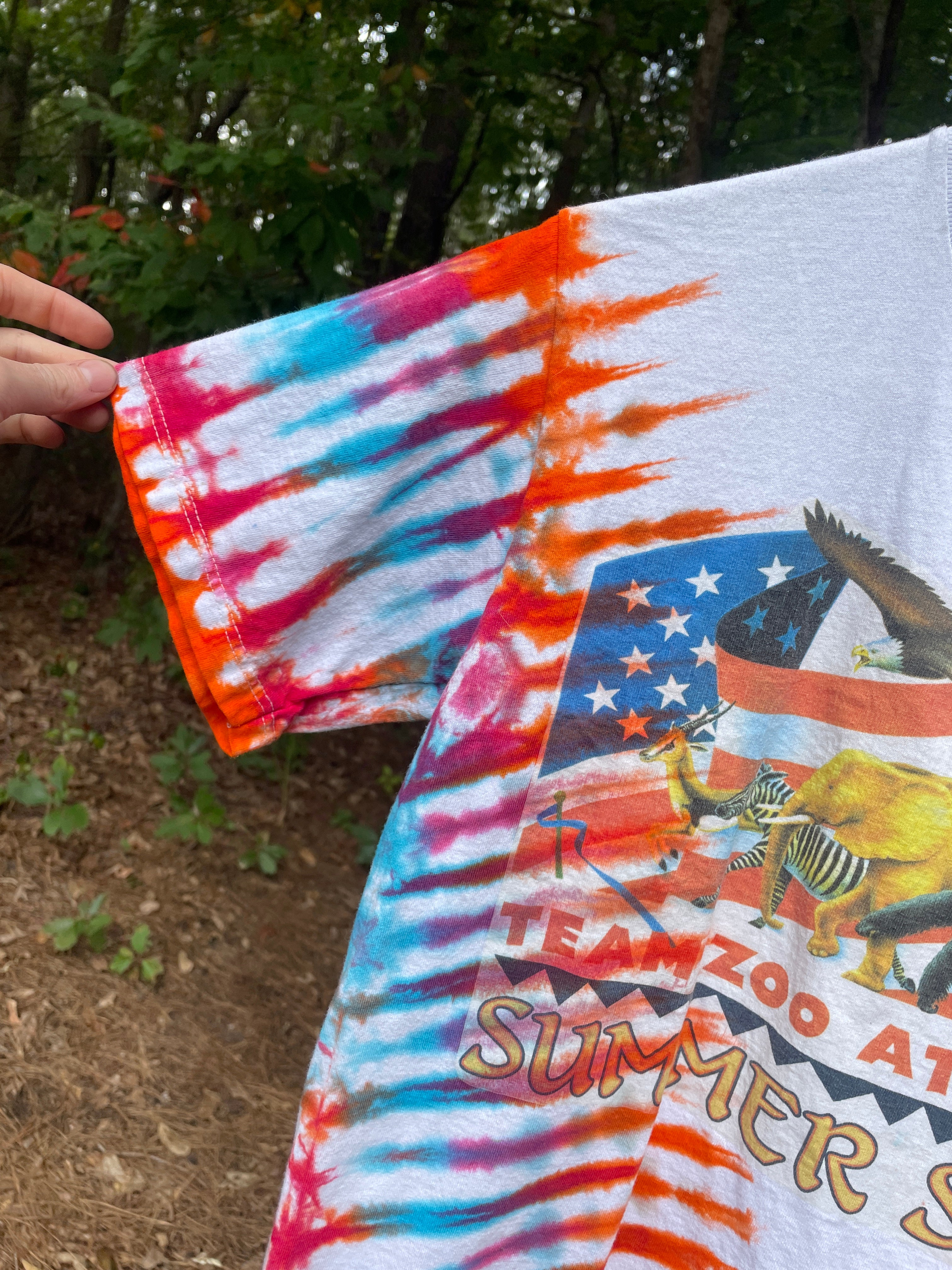 Atlanta Zoo 1996 Summer Safari Short Sleeve Tie Dye T-Shirt (Men's XS/S)