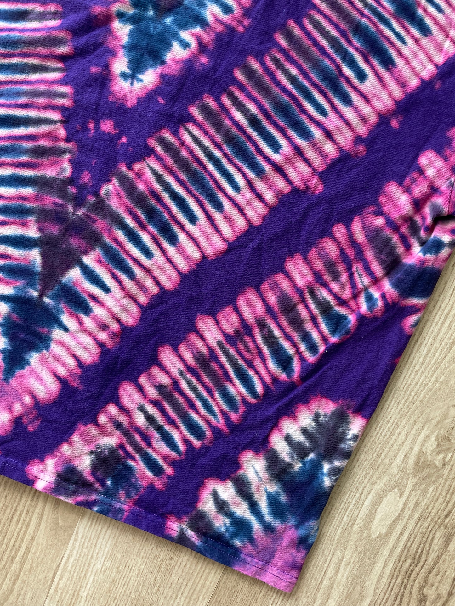 2XL Men’s Saguaro Cactus Reverse Tie Dye T-Shirt | One-Of-a-Kind Purple and Blue Short Sleeve