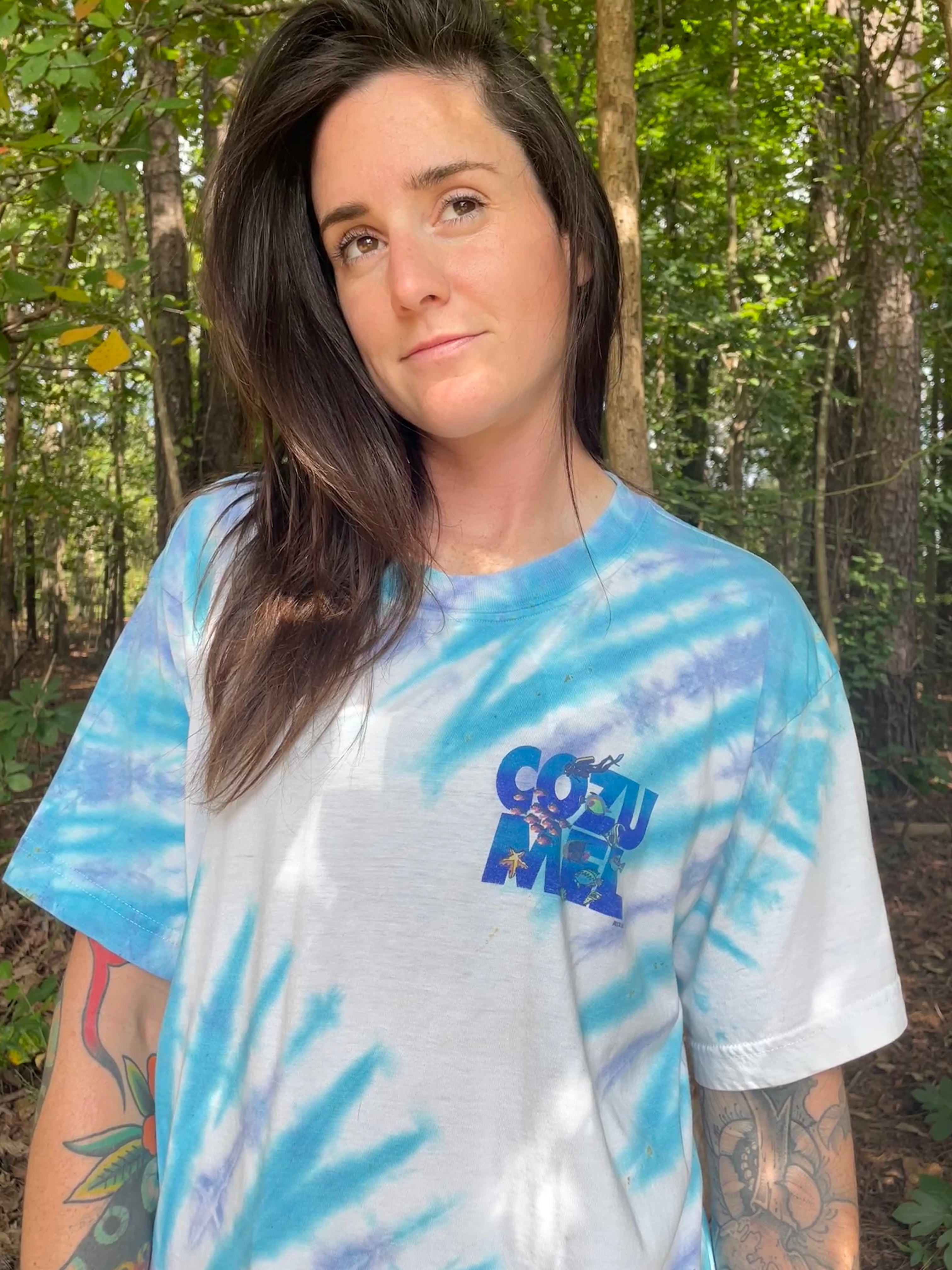 Cozumel Mexico Short Sleeve Tie Dye T-Shirt (Men's Large)