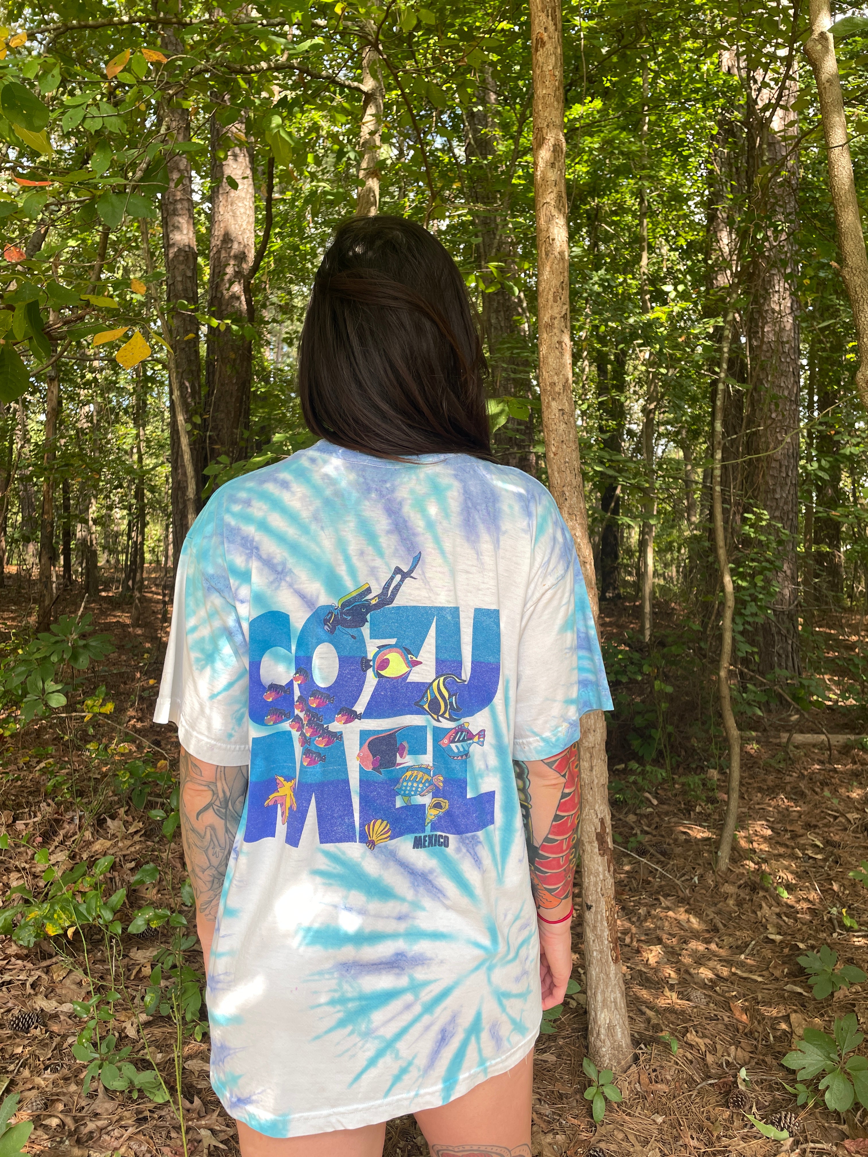 Cozumel Mexico Short Sleeve Tie Dye T-Shirt (Men's Large)