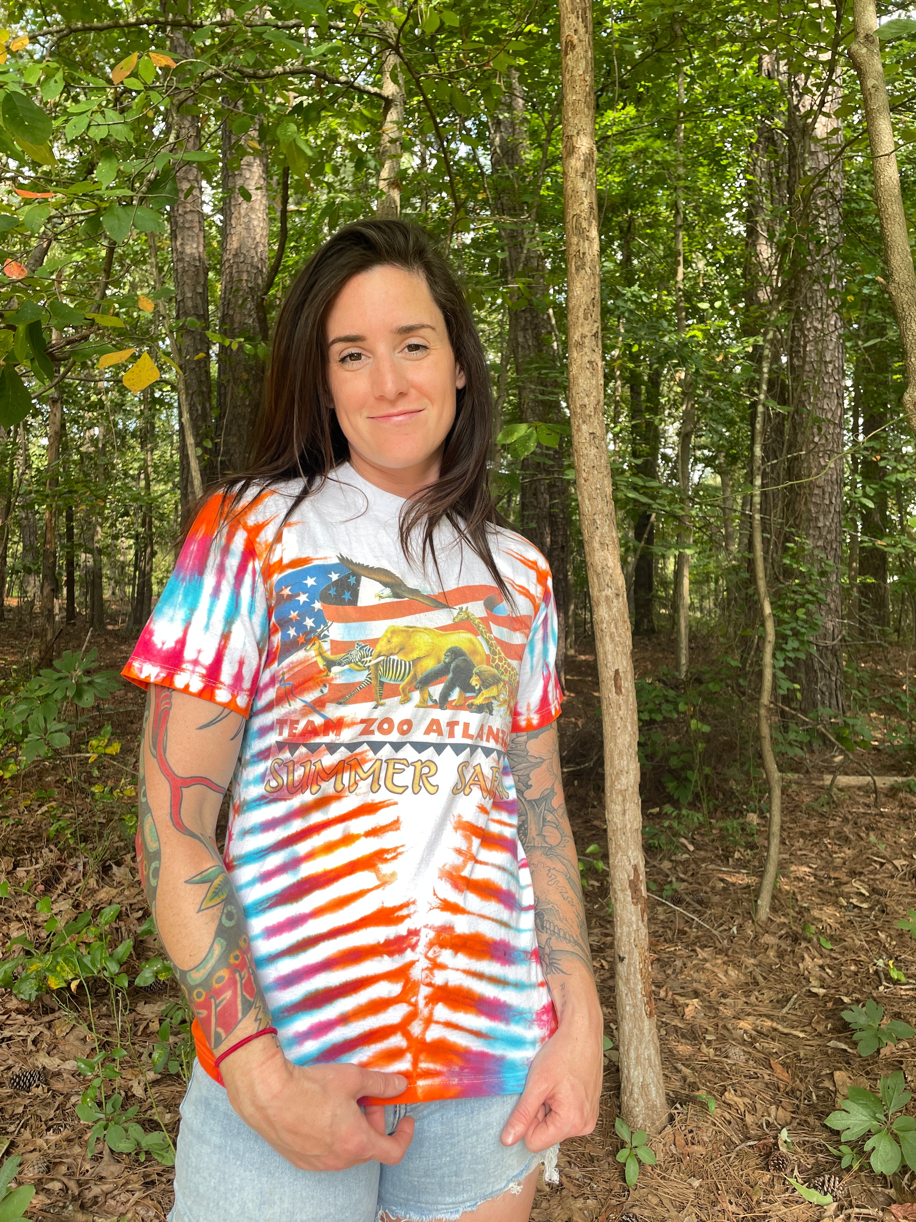 Atlanta Zoo 1996 Summer Safari Short Sleeve Tie Dye T-Shirt (Men's XS/S)