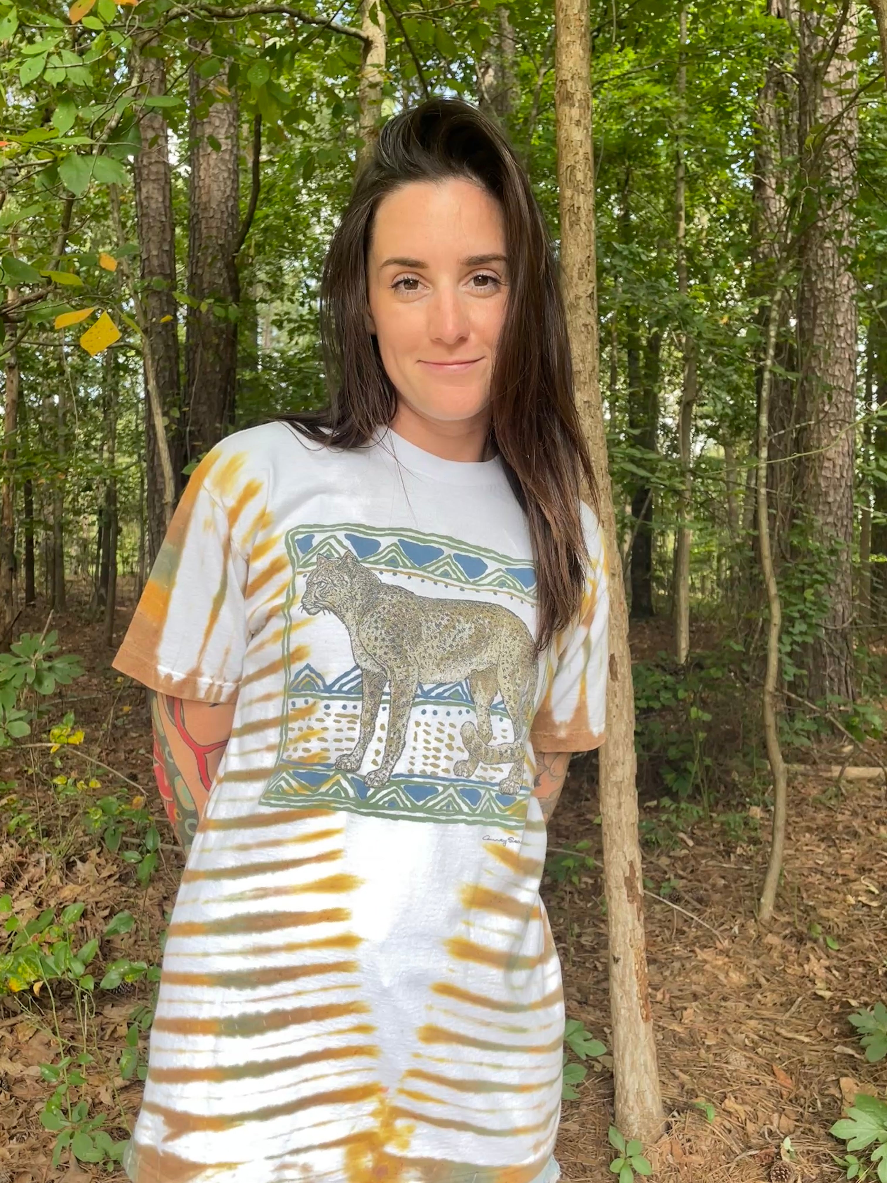 Vintage Bobcat Short Sleeve Tie Dye T-Shirt (Men's Large)