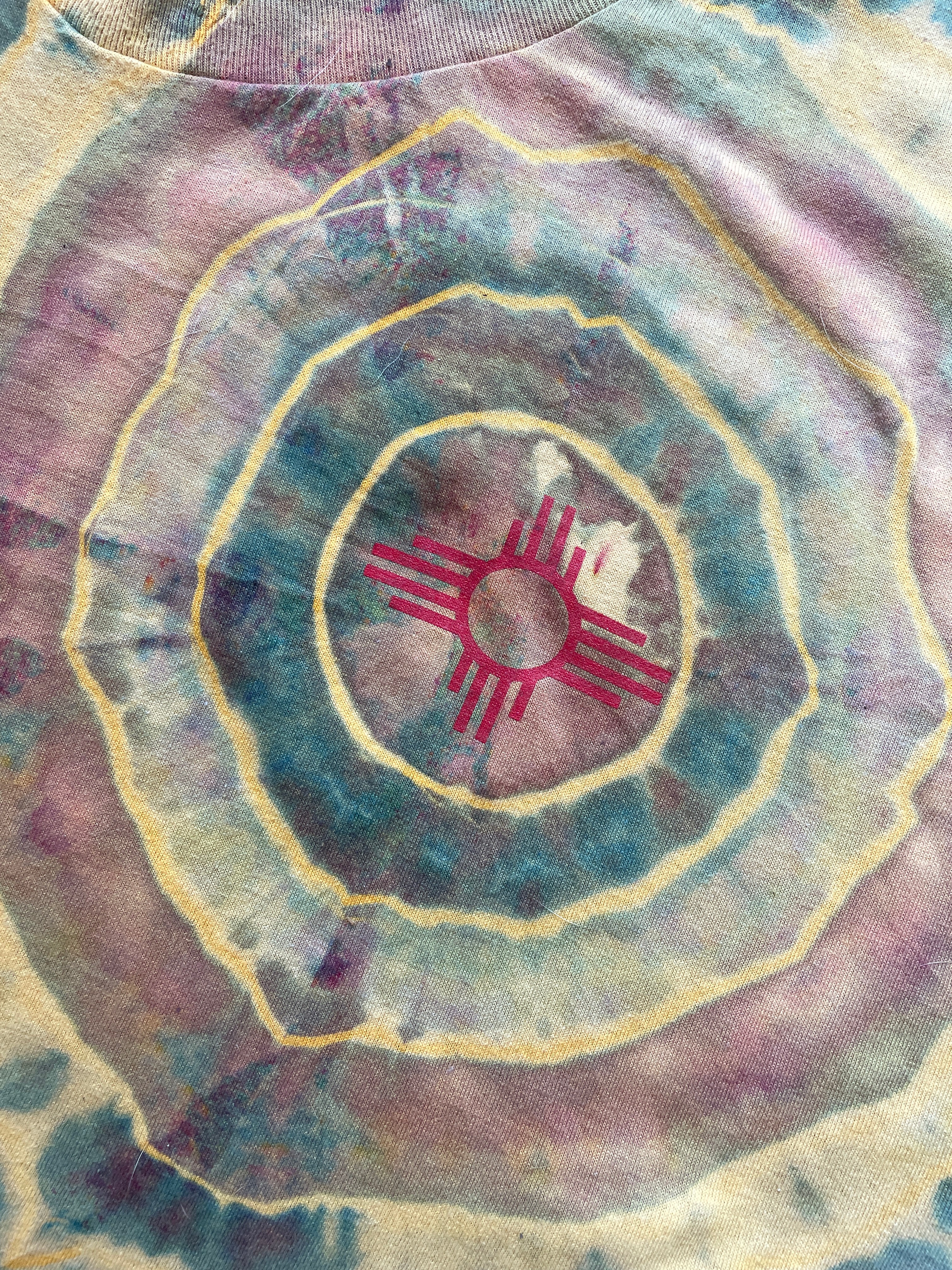 New Mexico Golden Sunset Geode Short Sleeve Tie Dye T-Shirt | Men's XL