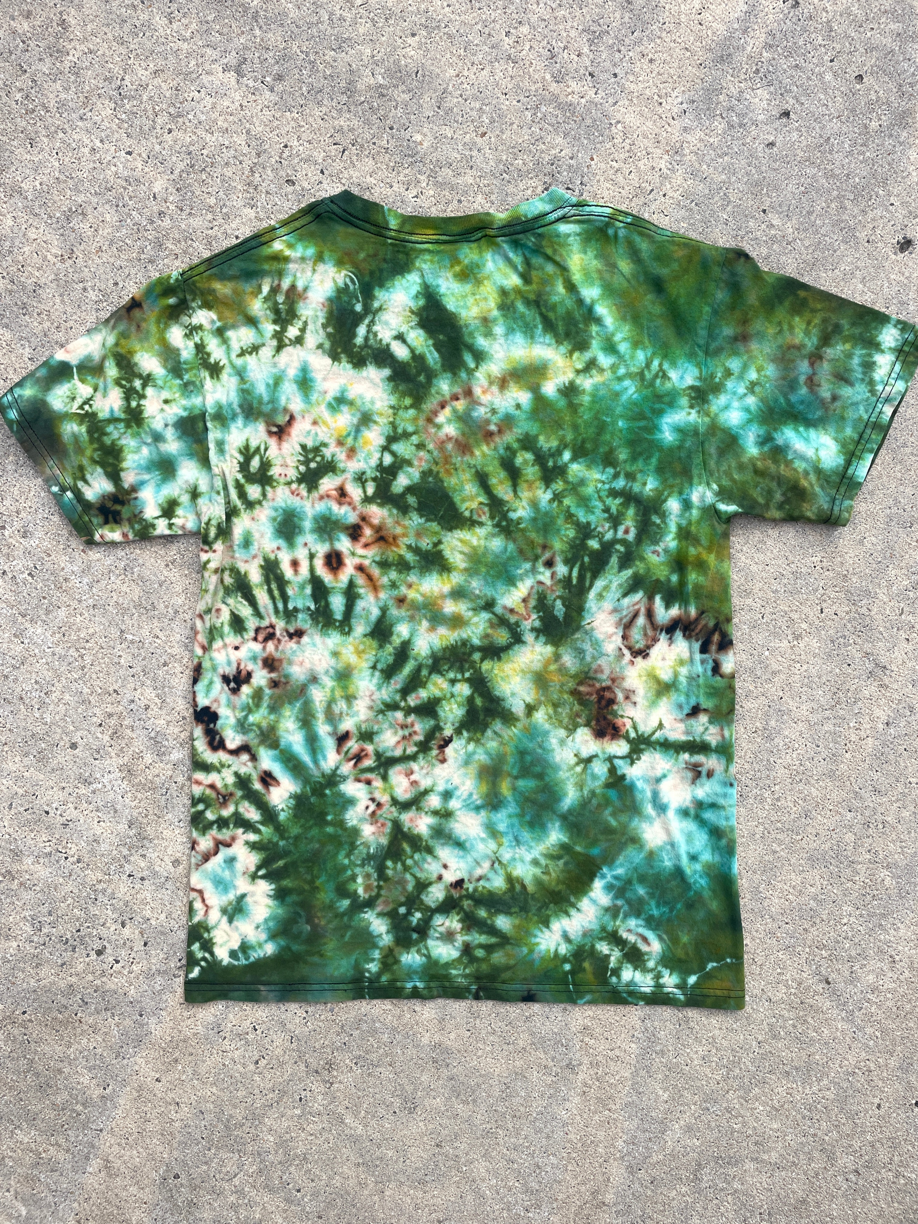 Rottweiler "Fear is for Others" Green and Black Short Sleeve Tie Dye T-Shirt | Men's Small