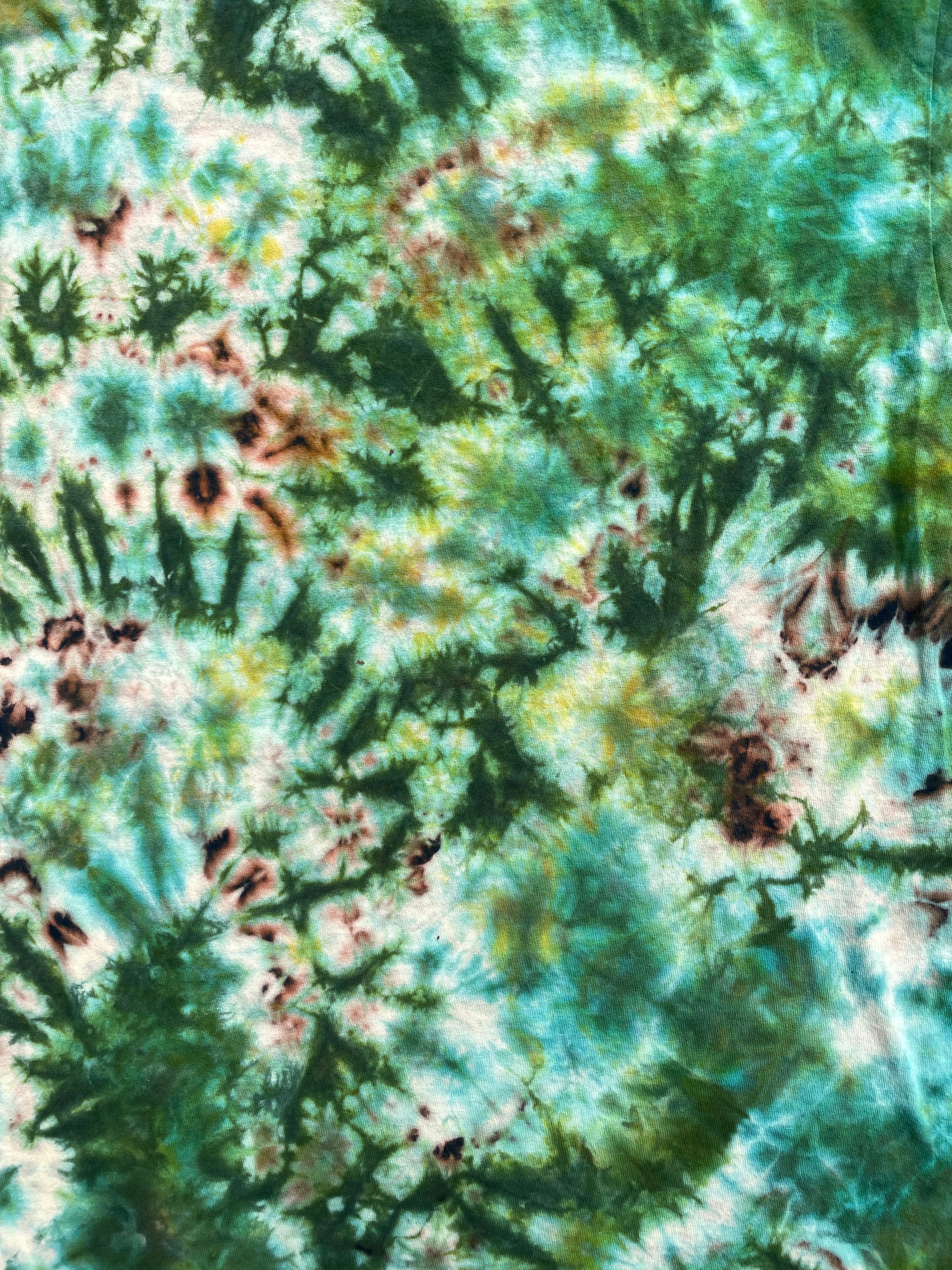 Rottweiler "Fear is for Others" Green and Black Short Sleeve Tie Dye T-Shirt | Men's Small