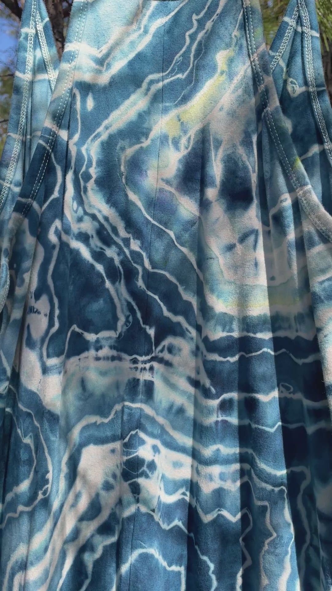 Blue Waves Tie Dye Jumpsuit | Women's Size Small/Medium | Blue and White Geode Jumper