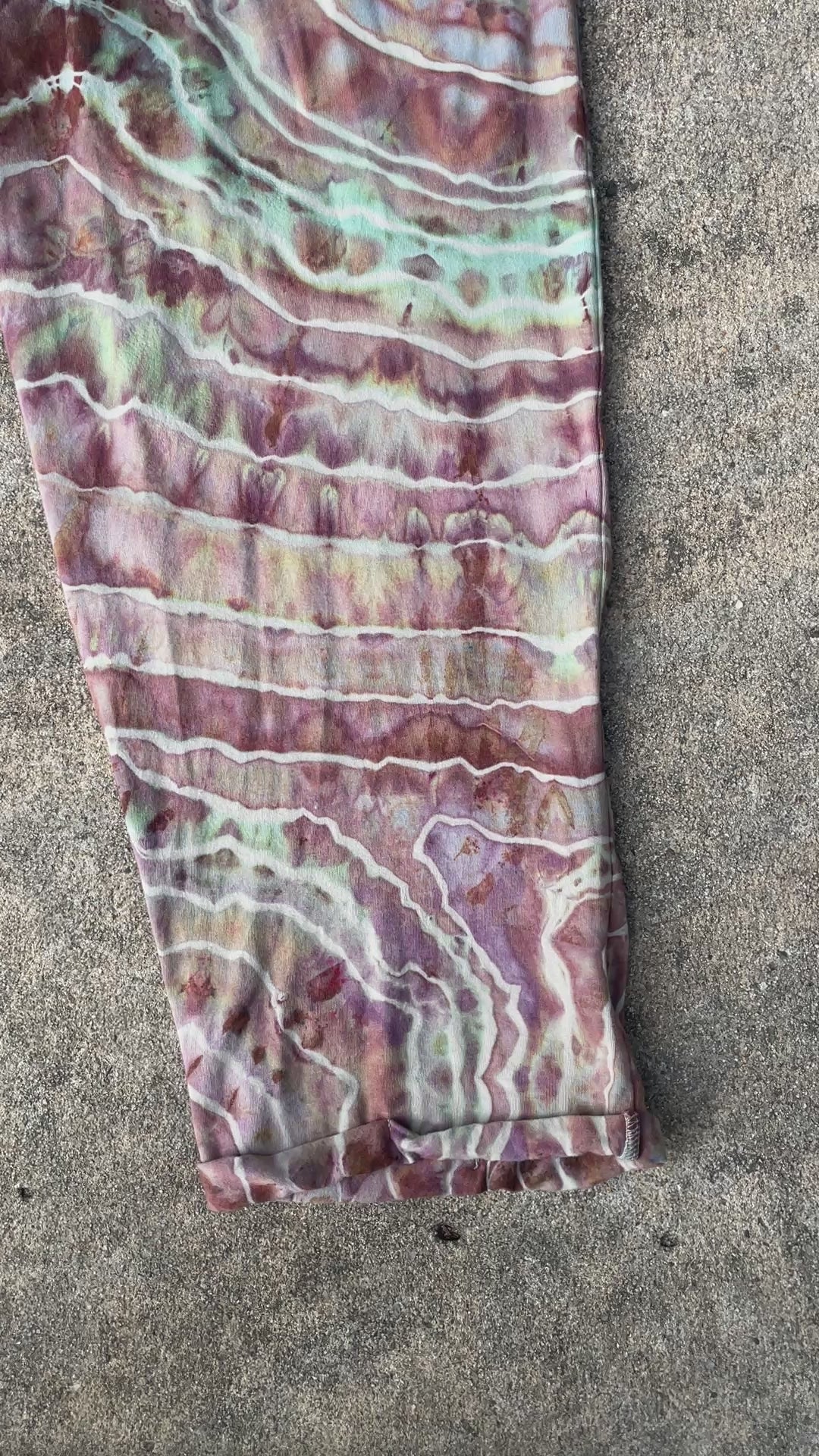 Mellow Mushroom Tie Dye Jumpsuit | Women's Size Small/Medium | Pink and Blue Geode Jumper