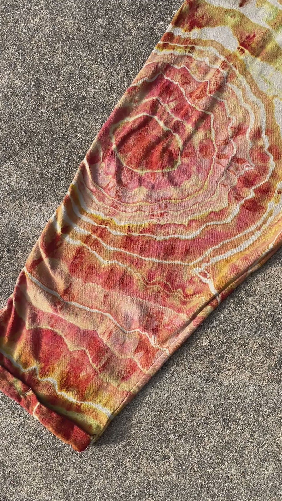 Desert Sun Tie Dye Jumpsuit | Women's Size Small/Medium | Red, Orange, Yellow Geode Jumper