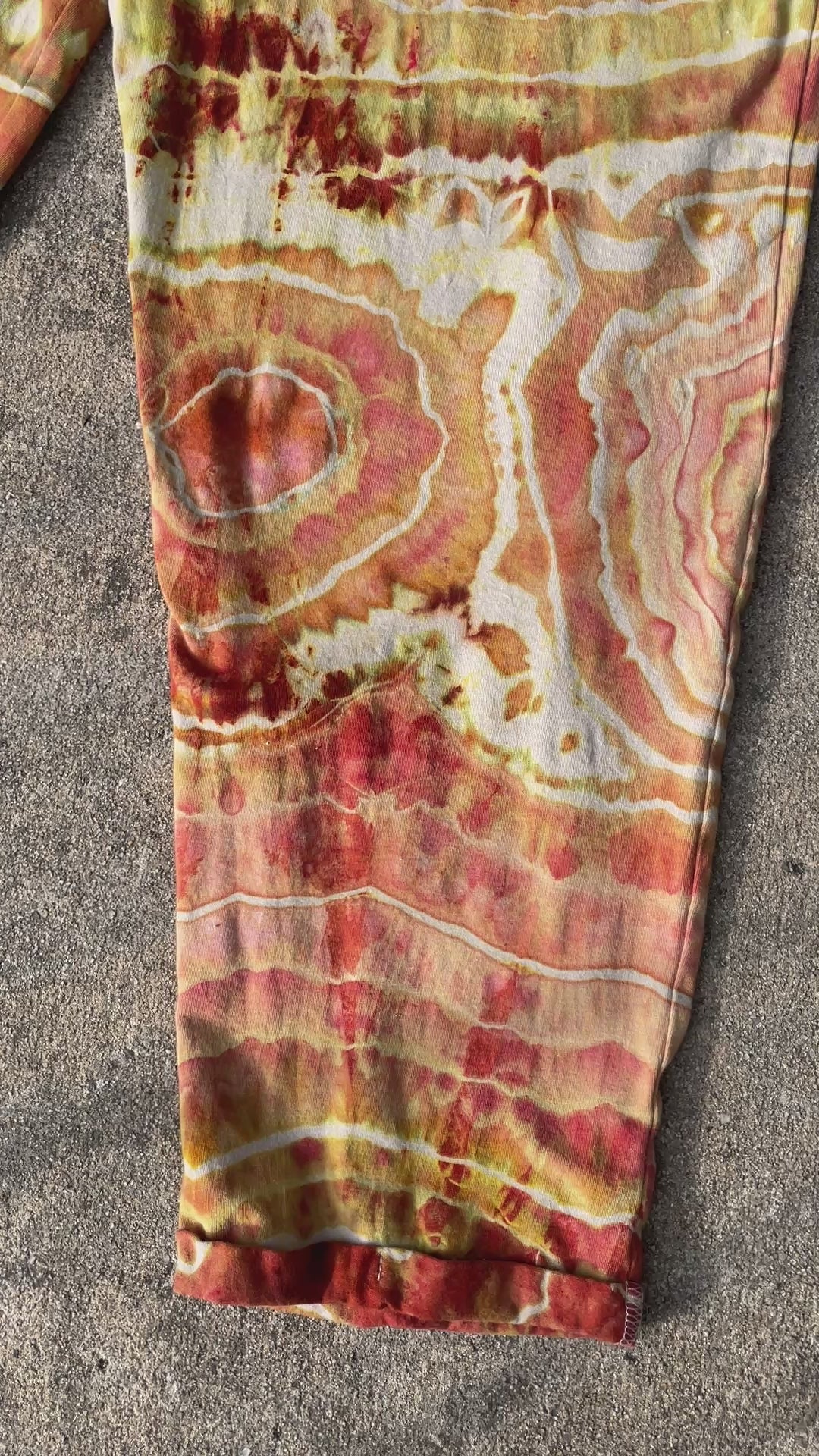 Desert Sun Tie Dye Jumpsuit | Women's Size Small/Medium | Red, Orange, Yellow Geode Jumper