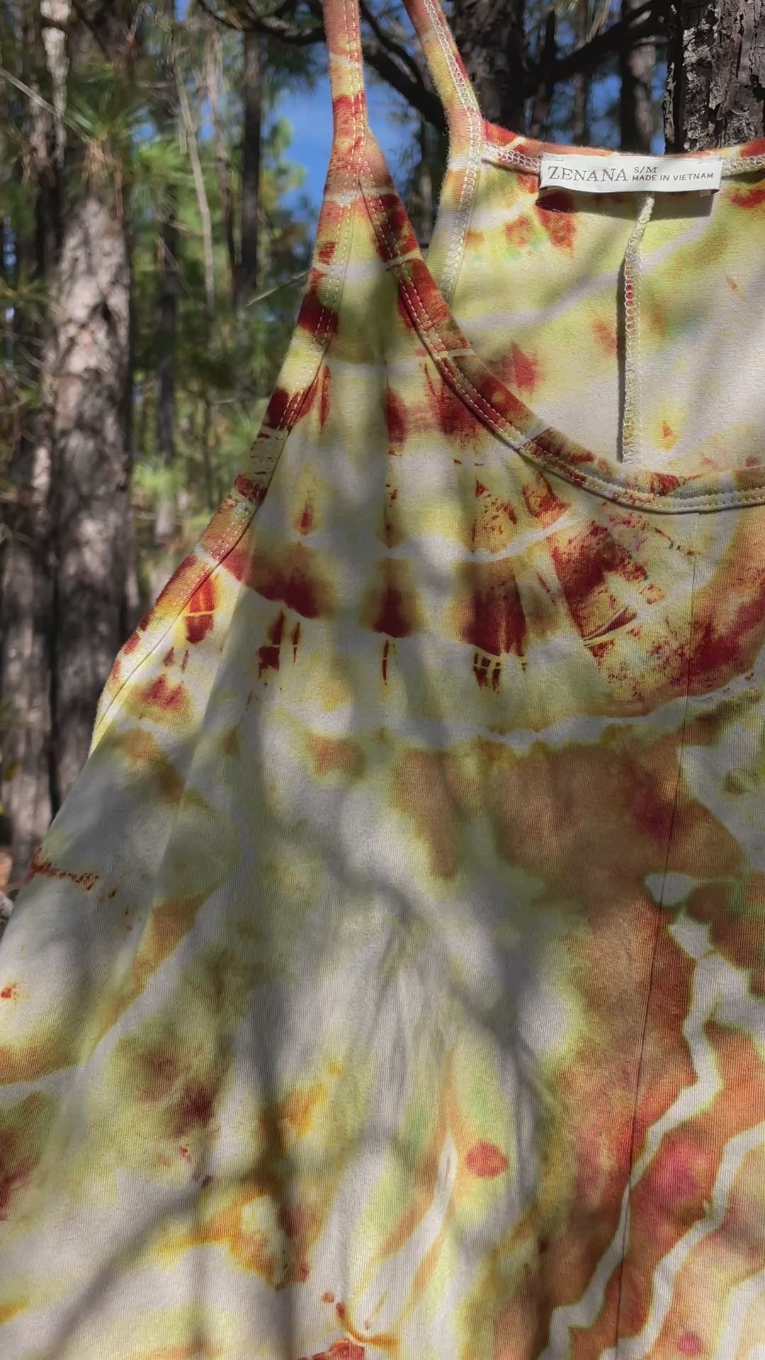 Desert Sun Tie Dye Jumpsuit | Women's Size Small/Medium | Red, Orange, Yellow Geode Jumper