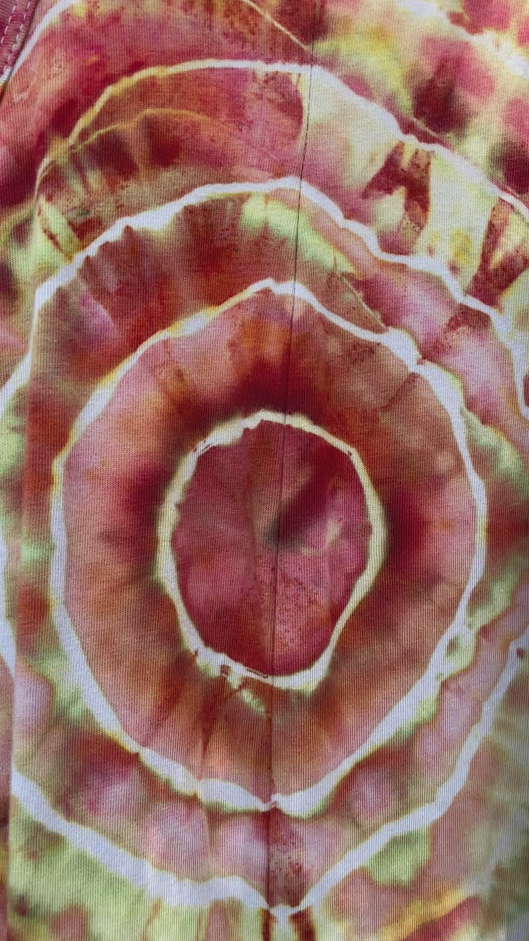 Desert Sun Tie Dye Jumpsuit | Women's Size Large/XL | Red, Orange, Yellow Geode Jumper