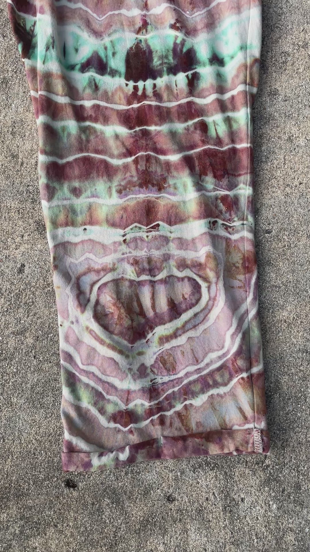 Mellow Mushroom Tie Dye Jumpsuit | Women's Size Small/Medium | Pink and Blue Geode Jumper