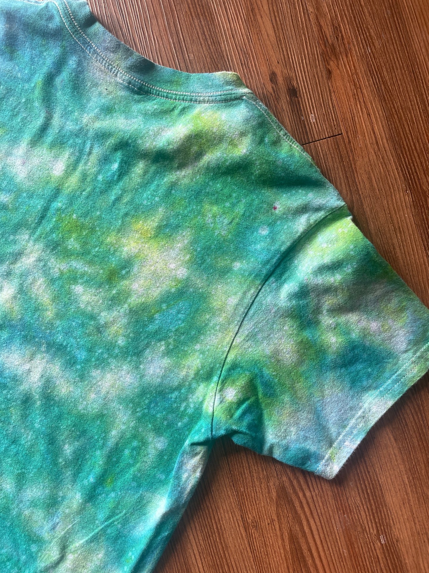 Medium Men’s Your Ego Is Not Your Amigo Handmade Tie Dye T-Shirt | Green Galaxy Reverse Tie Dye Short Sleeve