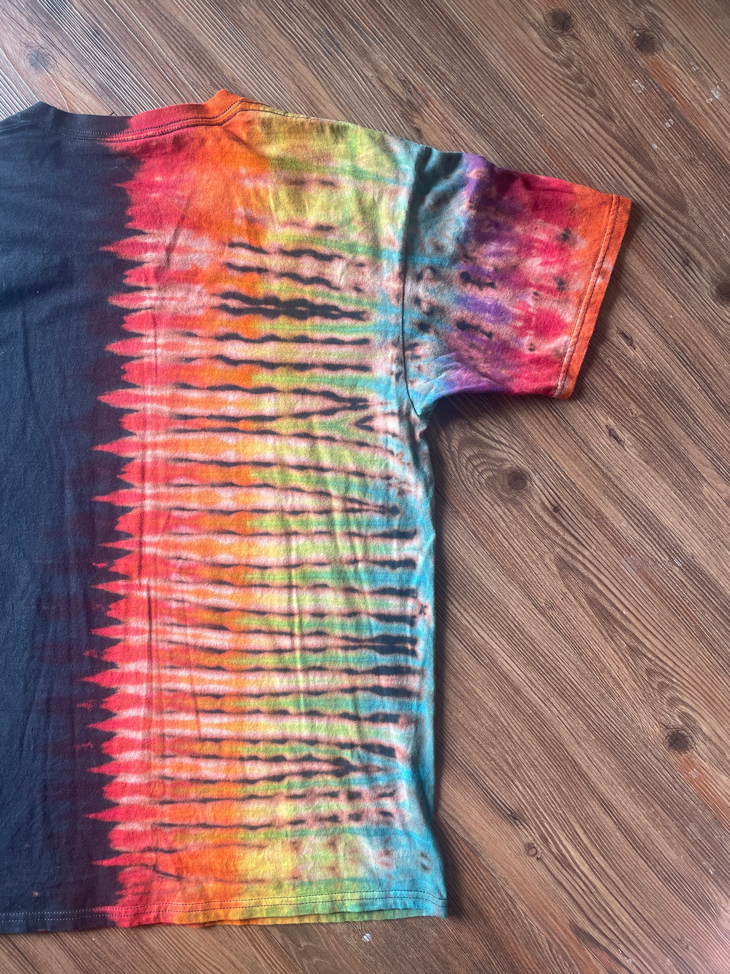 Medium Men’s Pride Love Wins Handmade Tie Dye T-Shirt | LGBTQ+ Rainbow Pride Month Pleated Tie Dye Short Sleeve