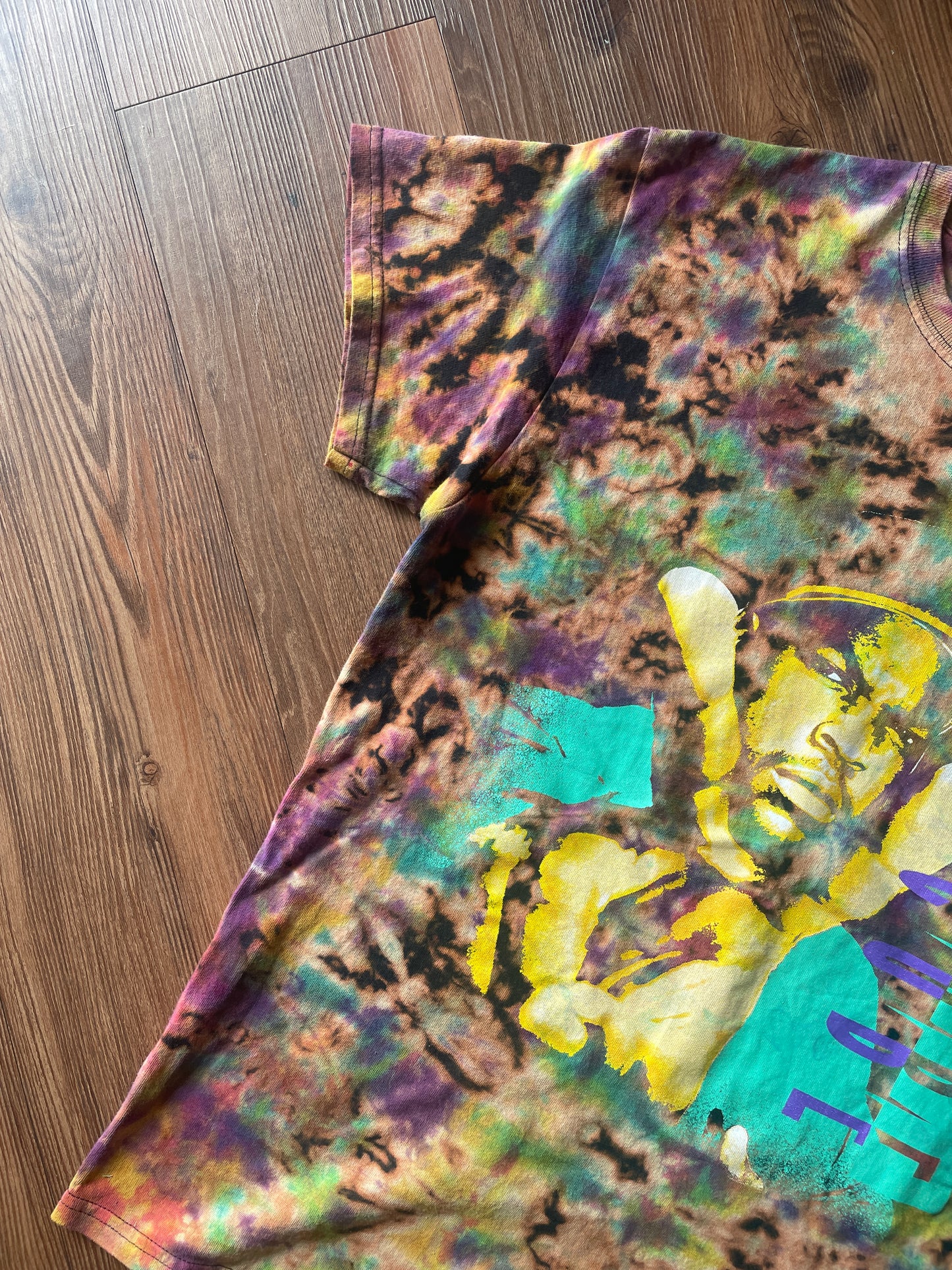 MEDIUM Men's Ice Cube Reverse Tie Dye t-shirt | NWA Bleach Crumpled