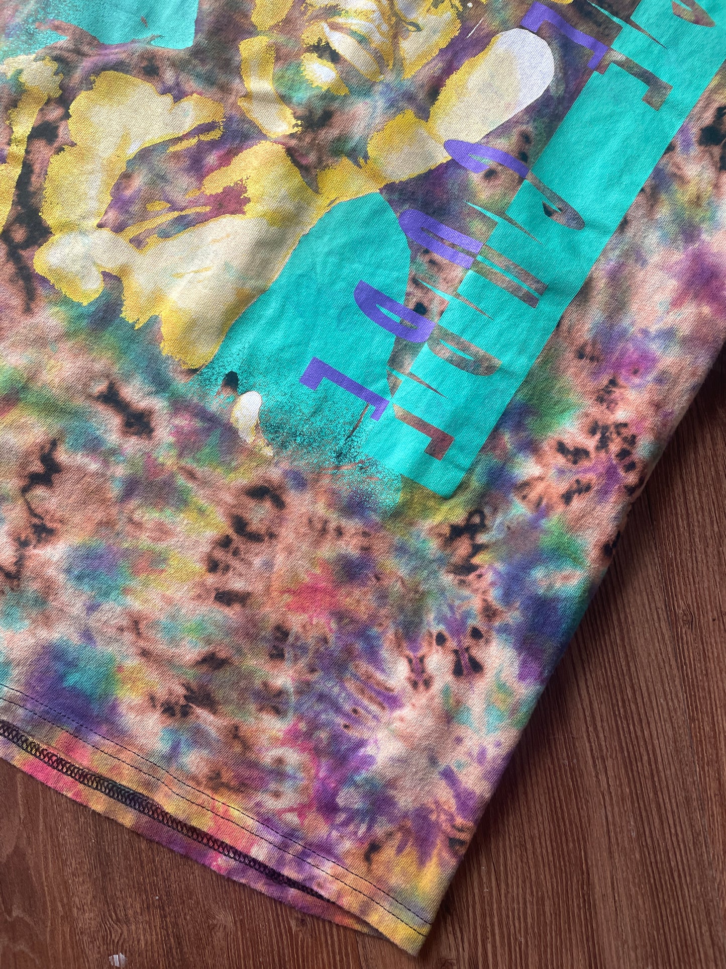 MEDIUM Men's Ice Cube Reverse Tie Dye t-shirt | NWA Bleach Crumpled