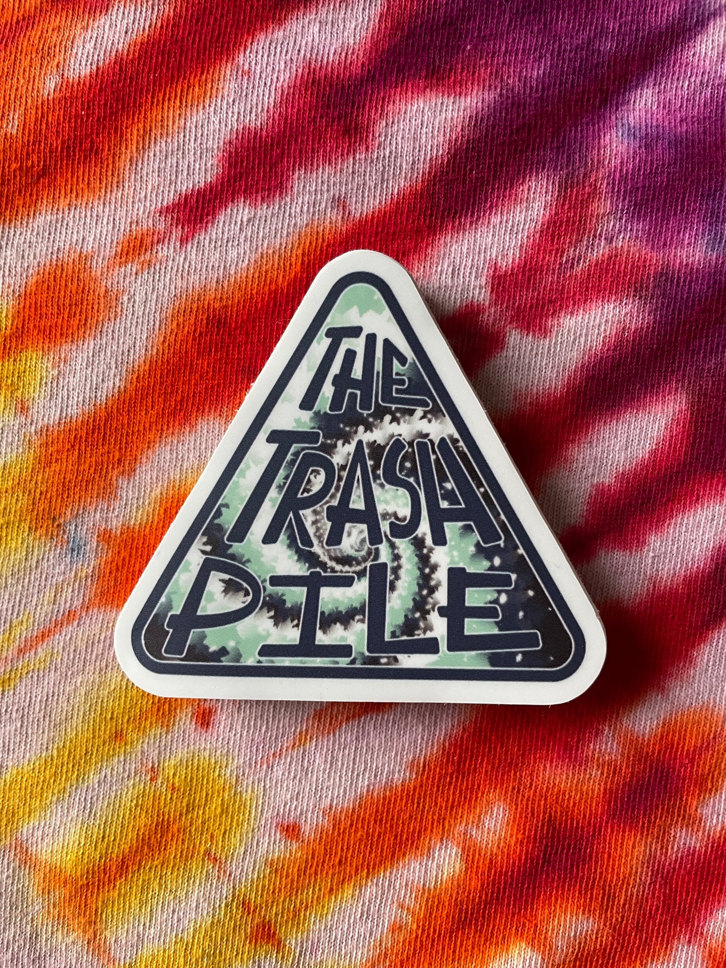 The Trash Pile Logo Sticker—Multicolor Shades of Blue