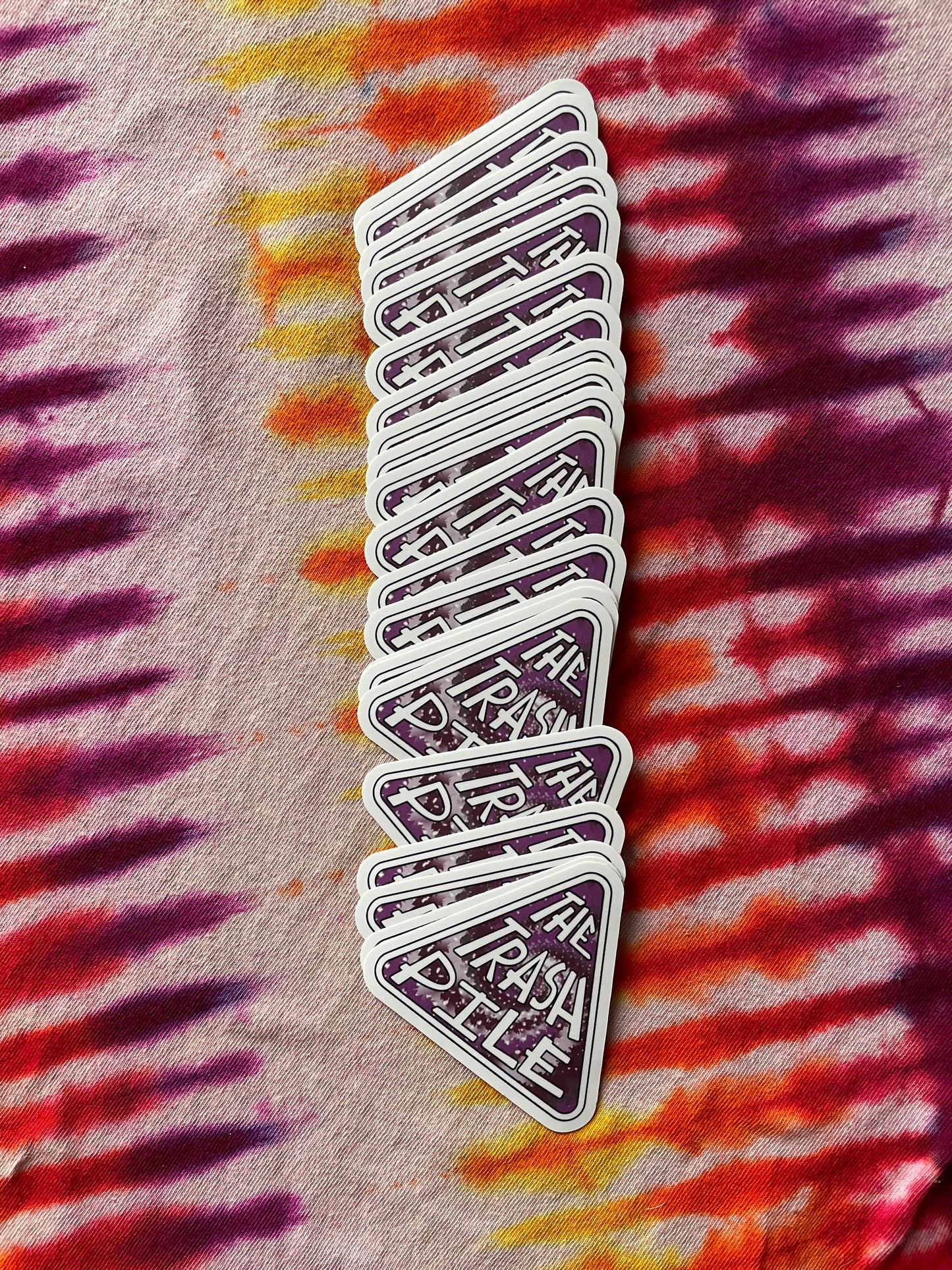 The Trash Pile Logo Sticker—Multicolor Shades of Purple