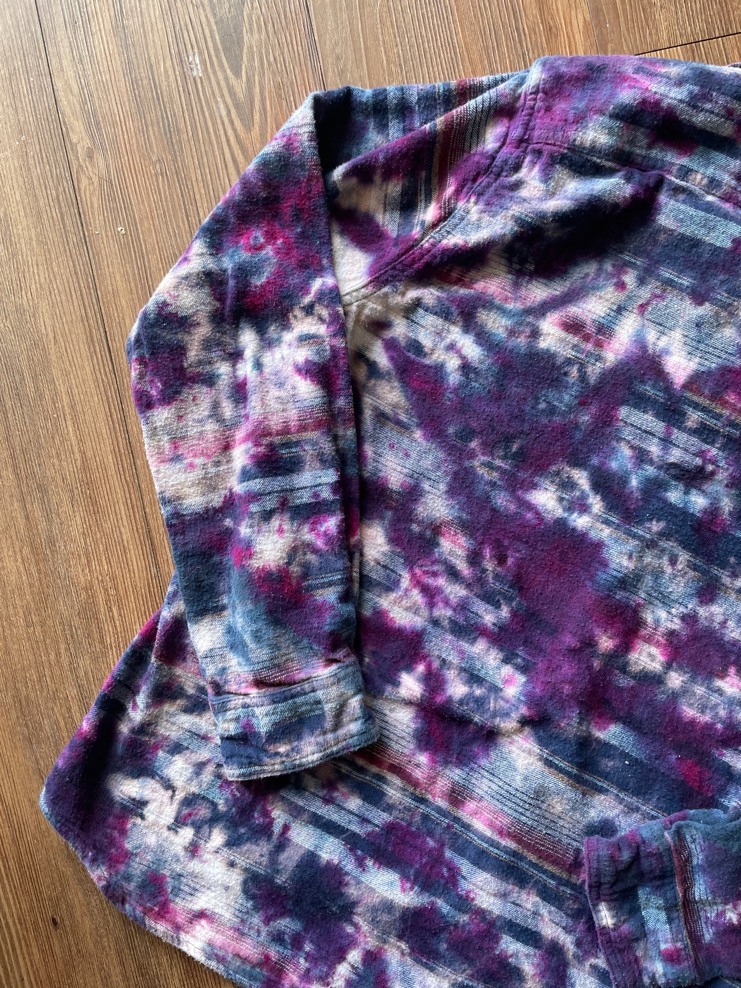 MEDIUM Men’s Sonoma Galaxy Grunge Handmade Tie Dye Flannel Shirt | One-Of-a-Kind Pastel Upcycled LongSleeve