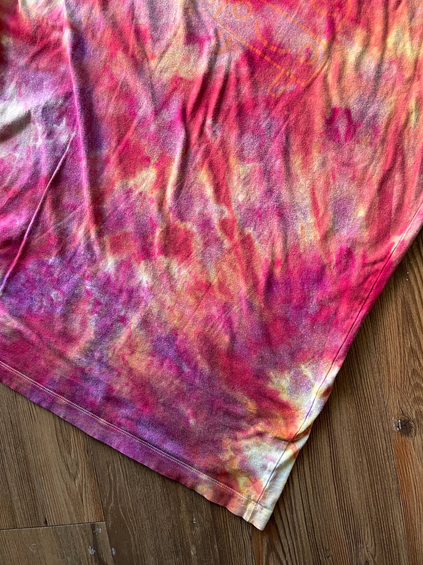 ONE SIZE Men’s Cozy Cone Motel Galaxy Handmade Tie Dye Sleep Shirt | One-Of-a-Kind Pink and Purple Short Sleeve