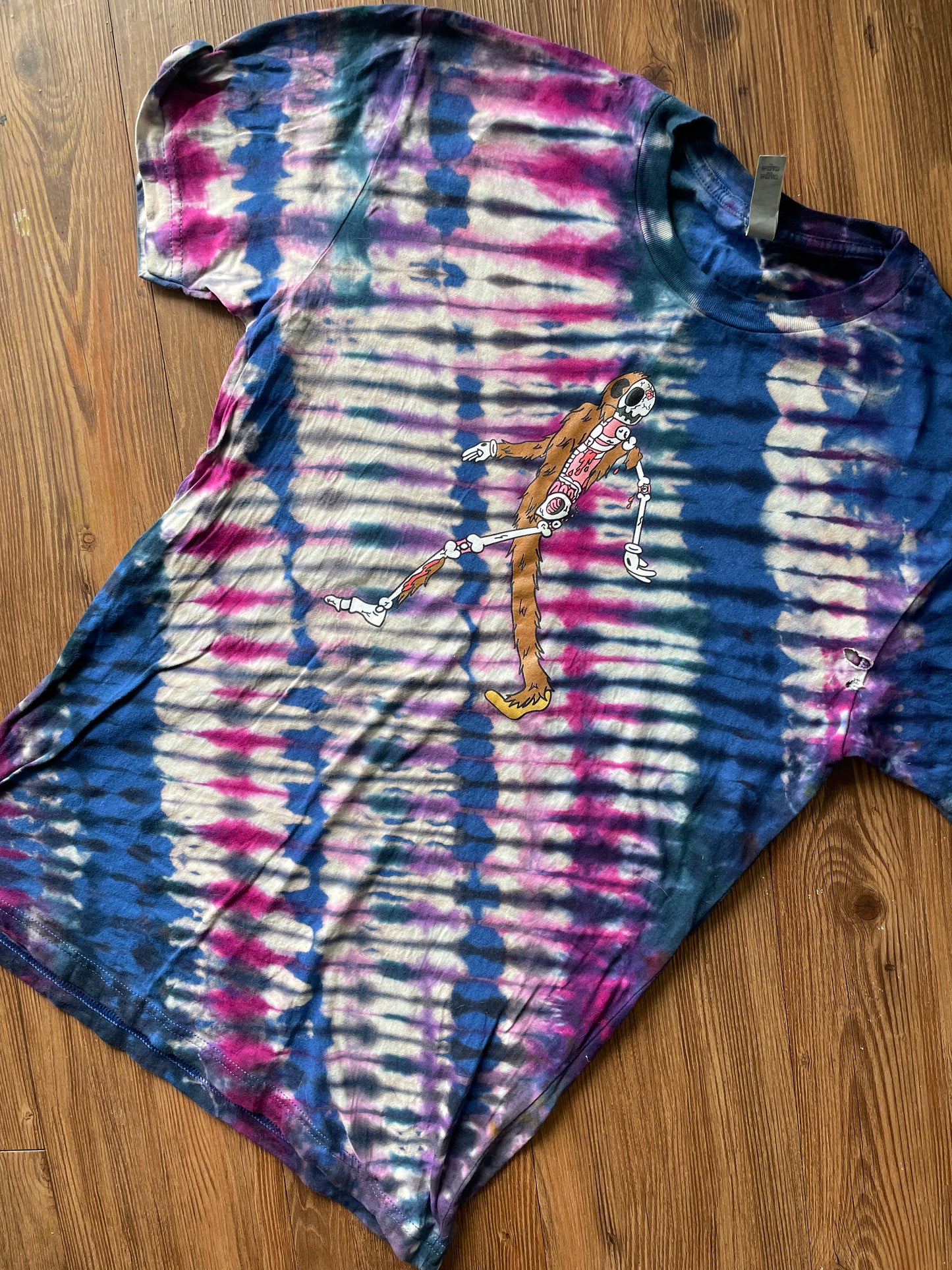 MEDIUM Men’s Treevy Yeti Handmade Tie Dye T-Shirt | One-Of-a-Kind Blue, Black, and PurpleShort Sleeve