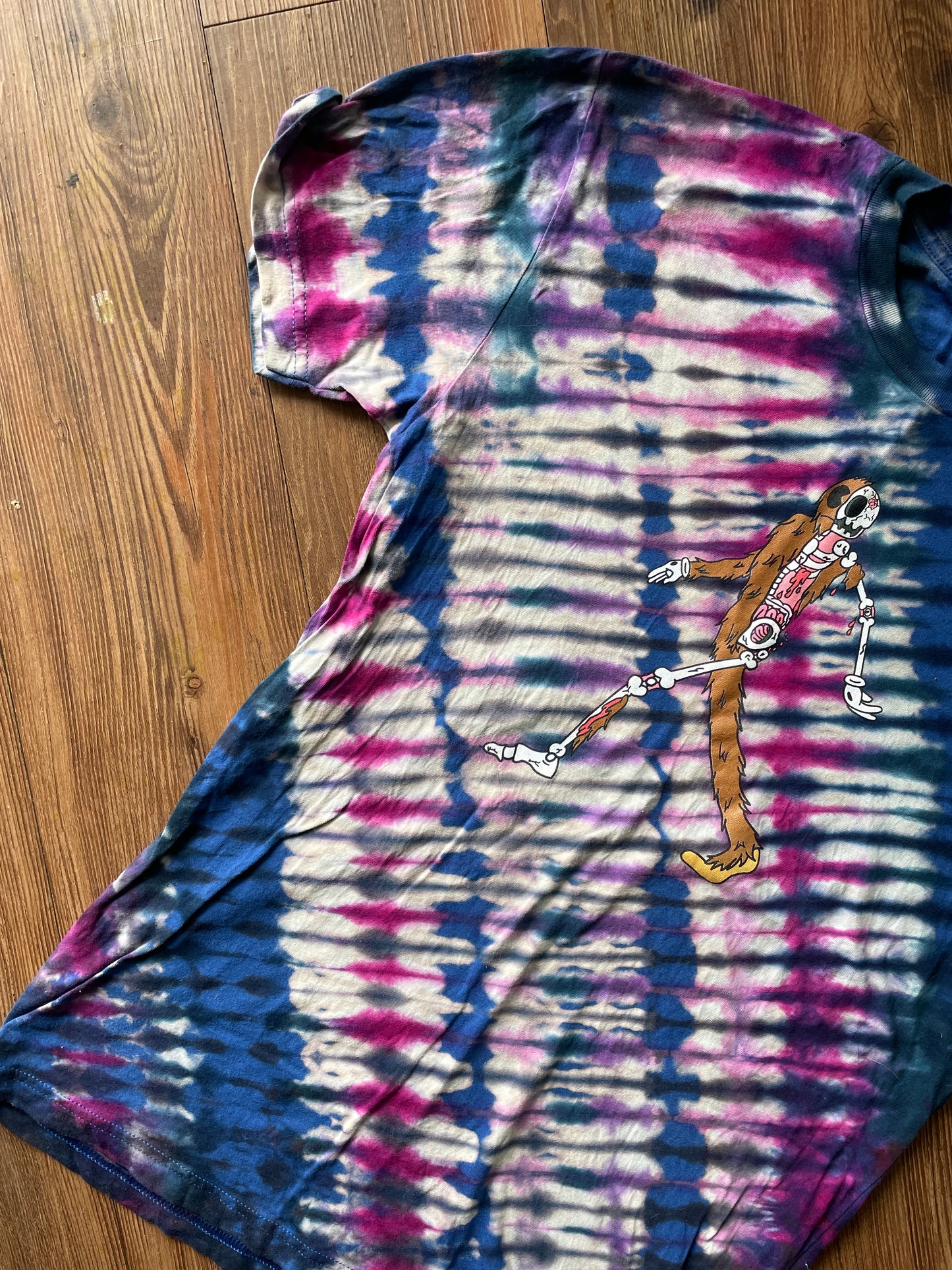 MEDIUM Men’s Treevy Yeti Handmade Tie Dye T-Shirt | One-Of-a-Kind Blue, Black, and PurpleShort Sleeve