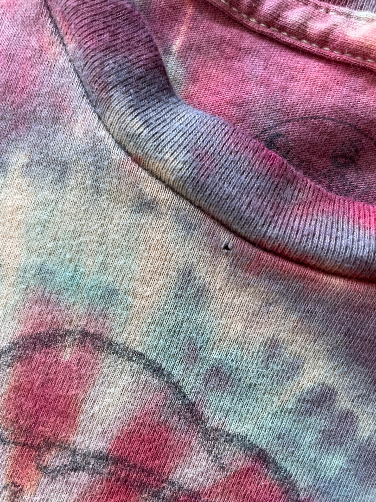 MEDIUM Men’s DJ Popeye Handmade Tie Dye T-Shirt | One-Of-a-Kind Red and Blue Short Sleeve