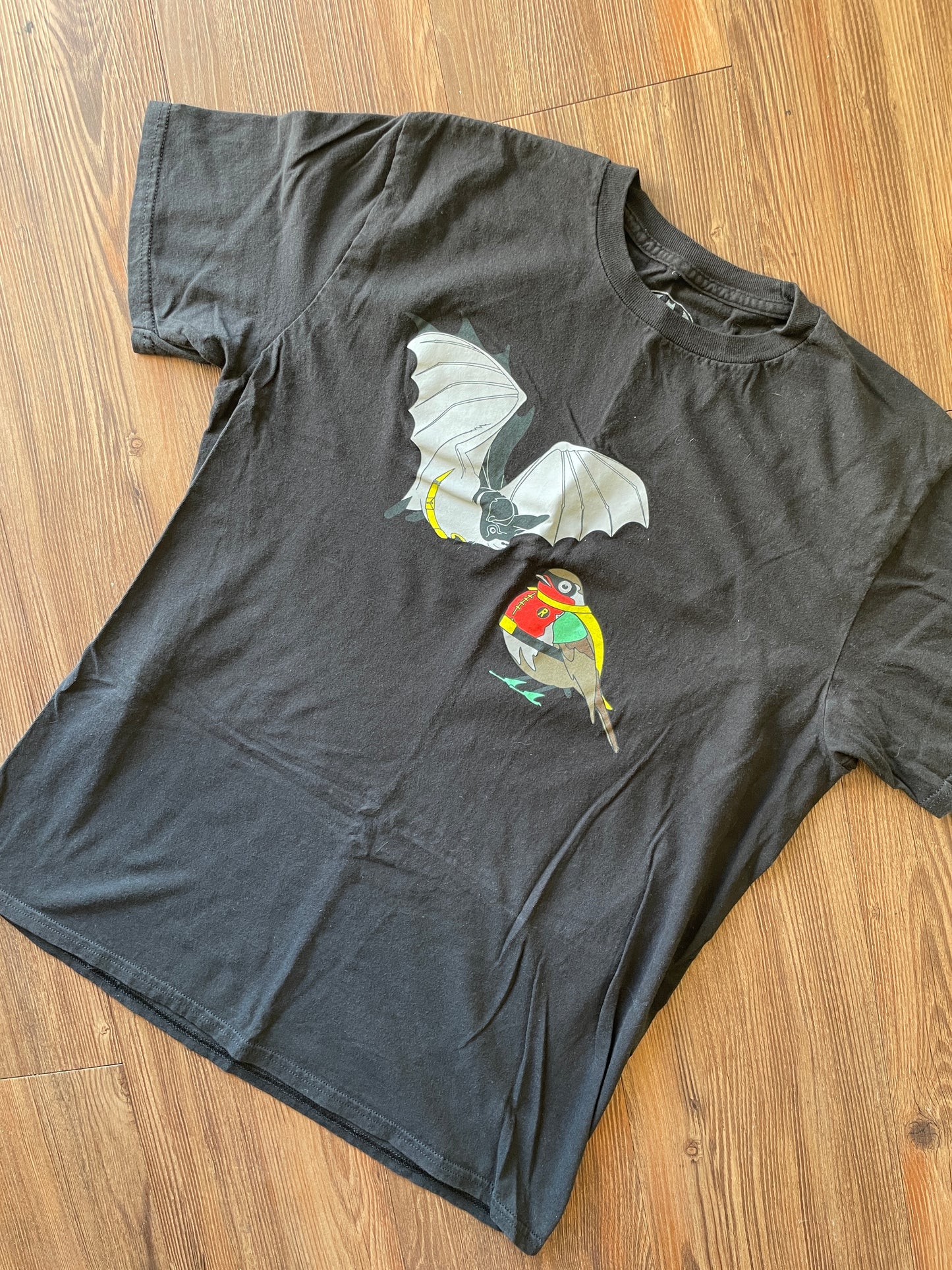 Large Men’s Literal Batman and Robic Black Short Sleeve T-Shirt | READY TO TIE DYE