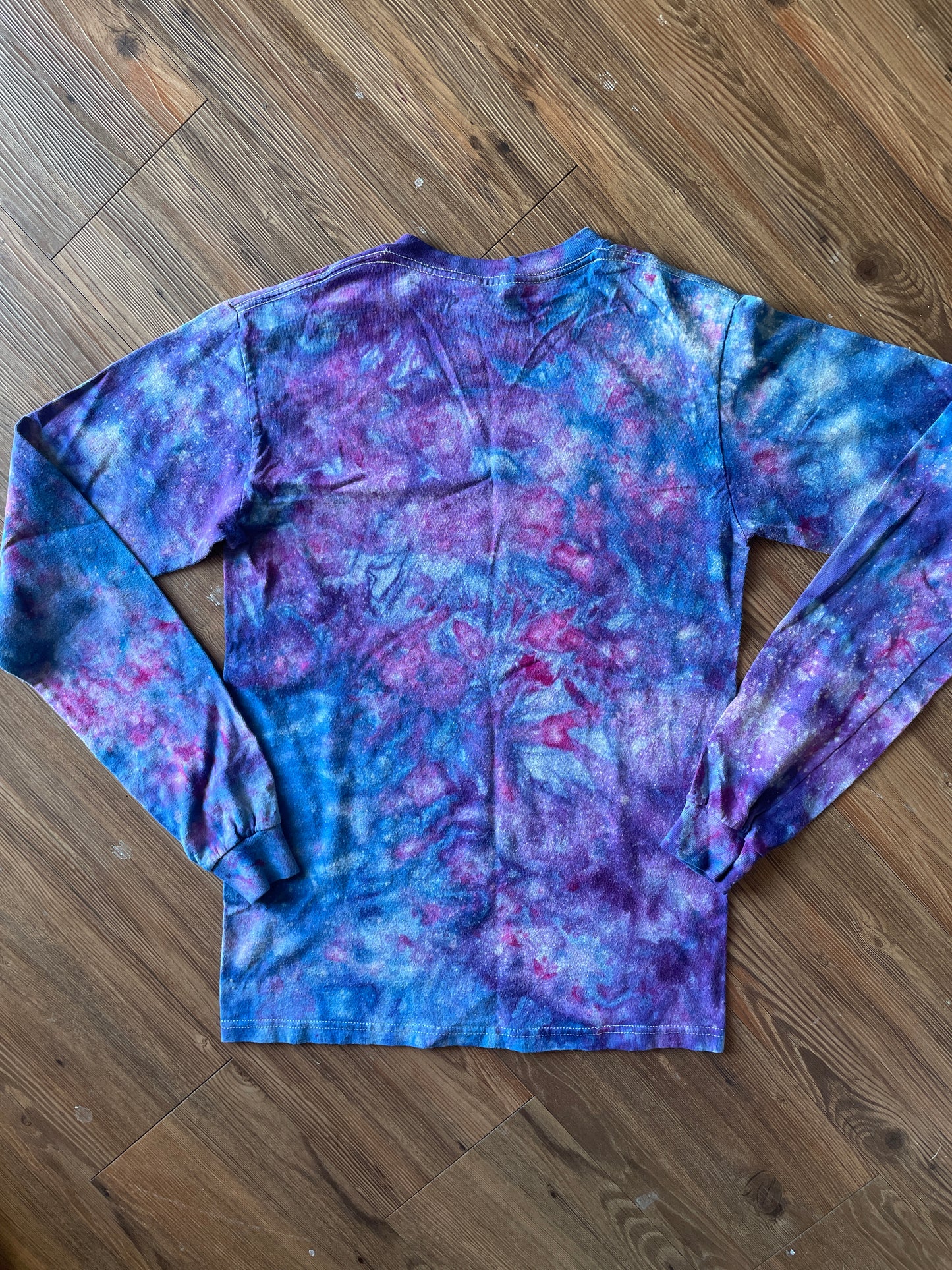 SMALL Men’s Breckenridge Colorado T-Shirt | Ski Mountain Landscape Handmade Galaxy Tie Dye  Long Sleeve