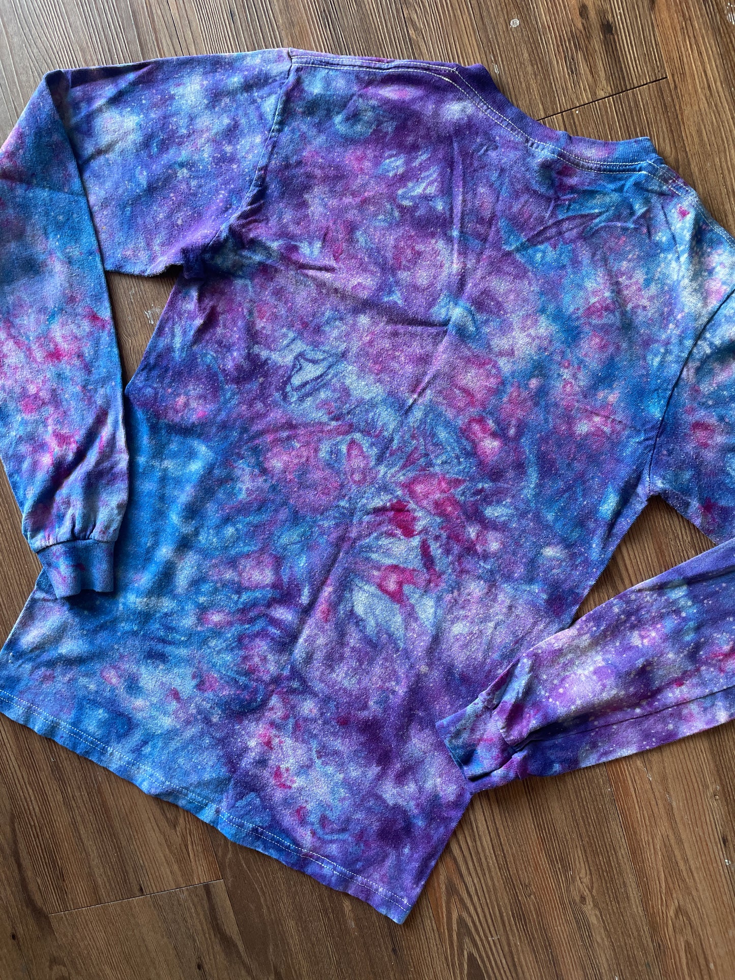 SMALL Men’s Breckenridge Colorado T-Shirt | Ski Mountain Landscape Handmade Galaxy Tie Dye  Long Sleeve