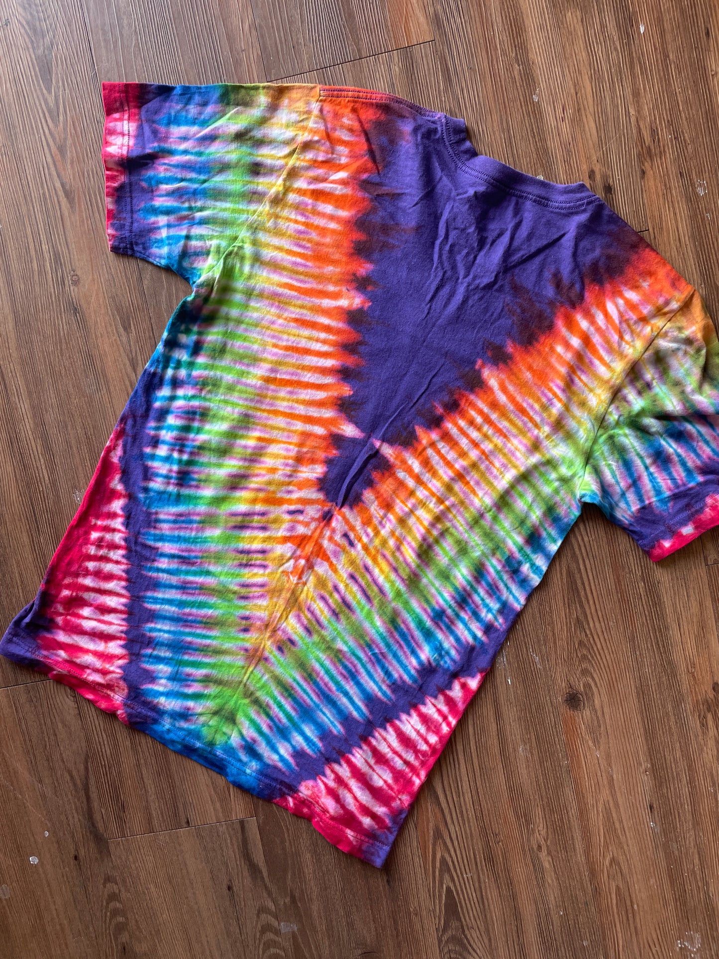 MEDIUM Men’s Nike Just Do It Purple Tie Dye T-Shirt | Purple Rainbow Handmade Reverse Tie Dye Short Sleeve