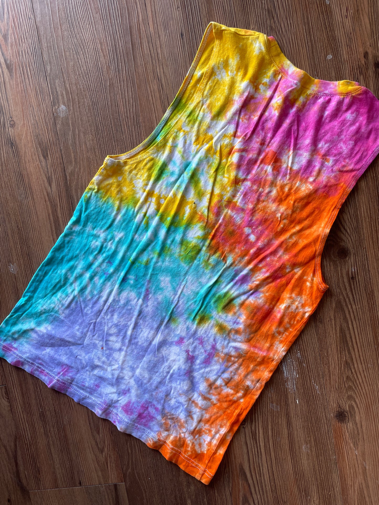 SMALL Women’s You Can Pee Next to Me Tie Dye T-Shirt | LGBTQIA + Acceptance Pride Handmade Tie Dye Tank Top