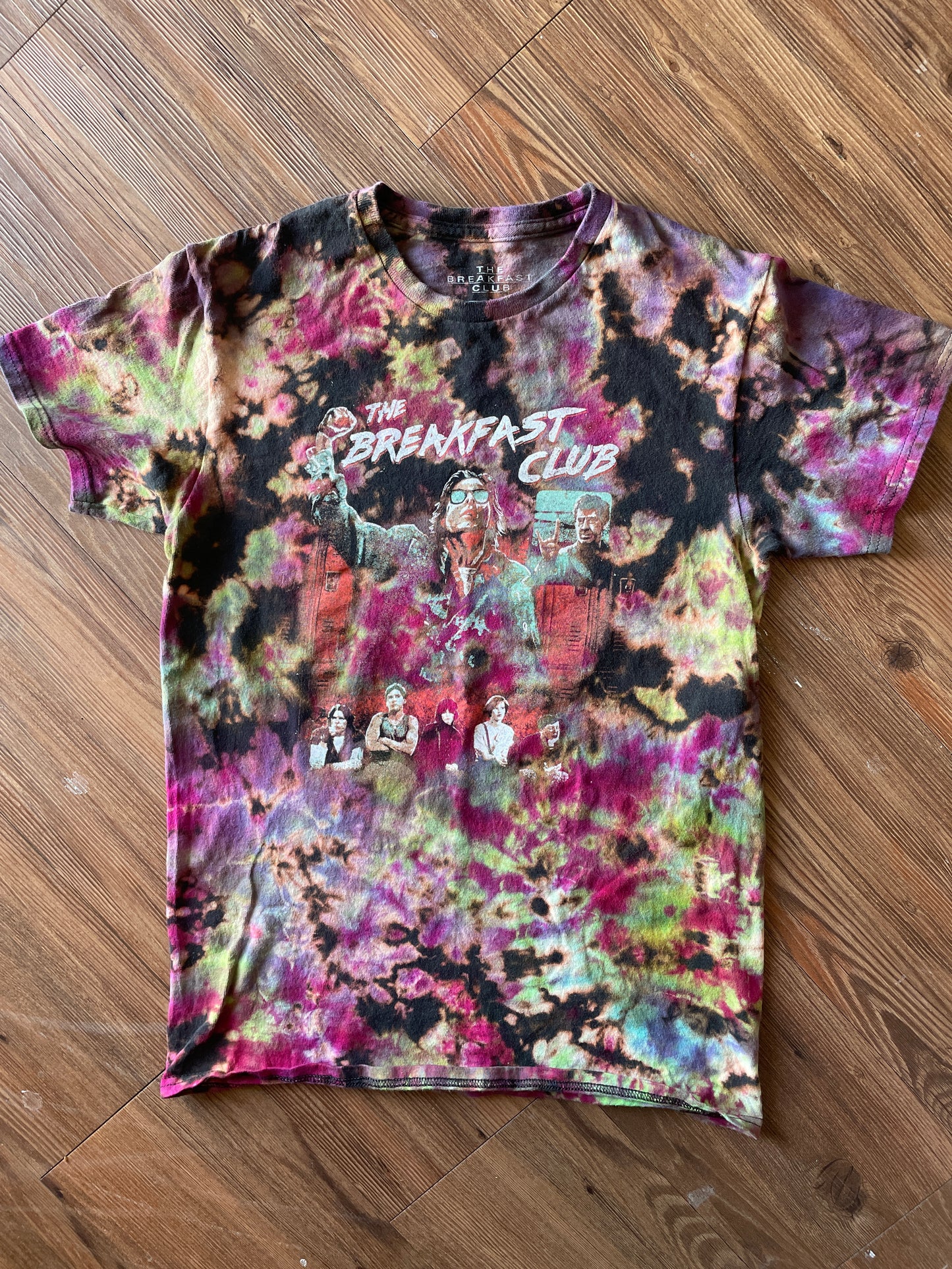 SMALL Men’s The Breakfast Club T-Shirt | Classic 80s Movie Characters Handmade Reverse Tie Dye Short Sleeve