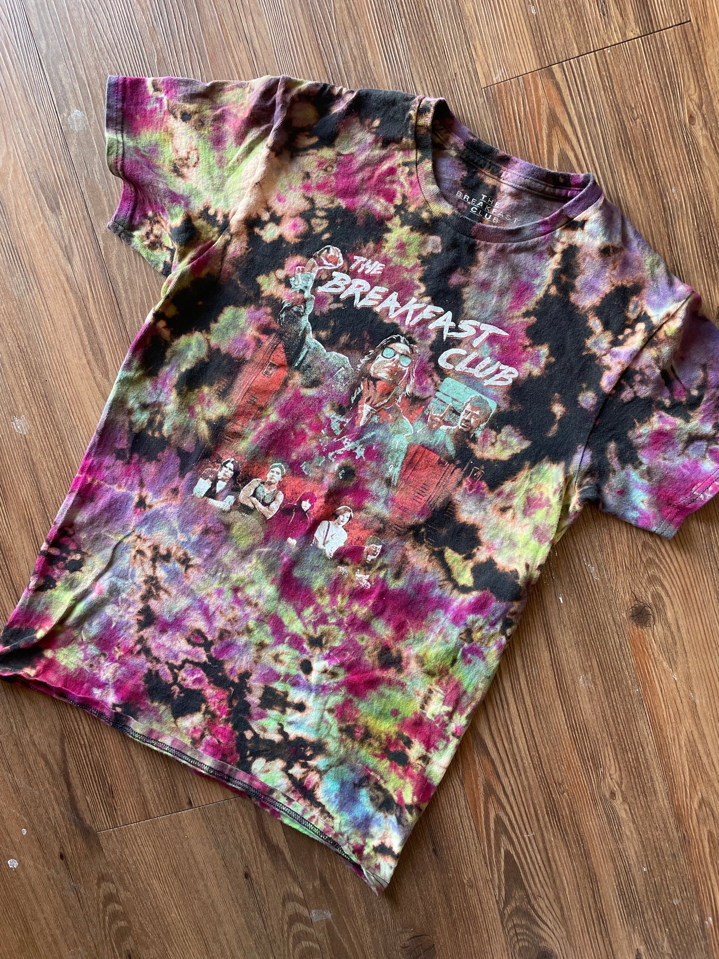 SMALL Men’s The Breakfast Club T-Shirt | Classic 80s Movie Characters Handmade Reverse Tie Dye Short Sleeve