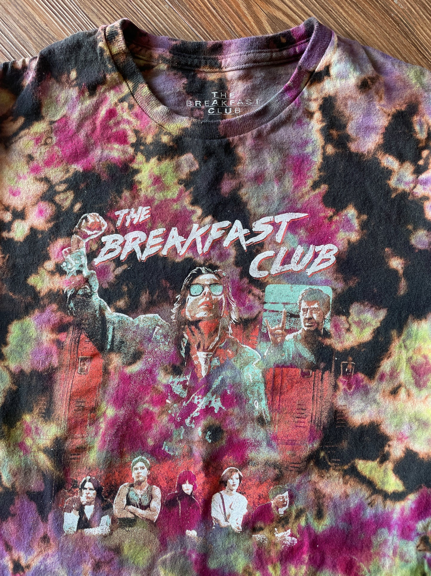 SMALL Men’s The Breakfast Club T-Shirt | Classic 80s Movie Characters Handmade Reverse Tie Dye Short Sleeve