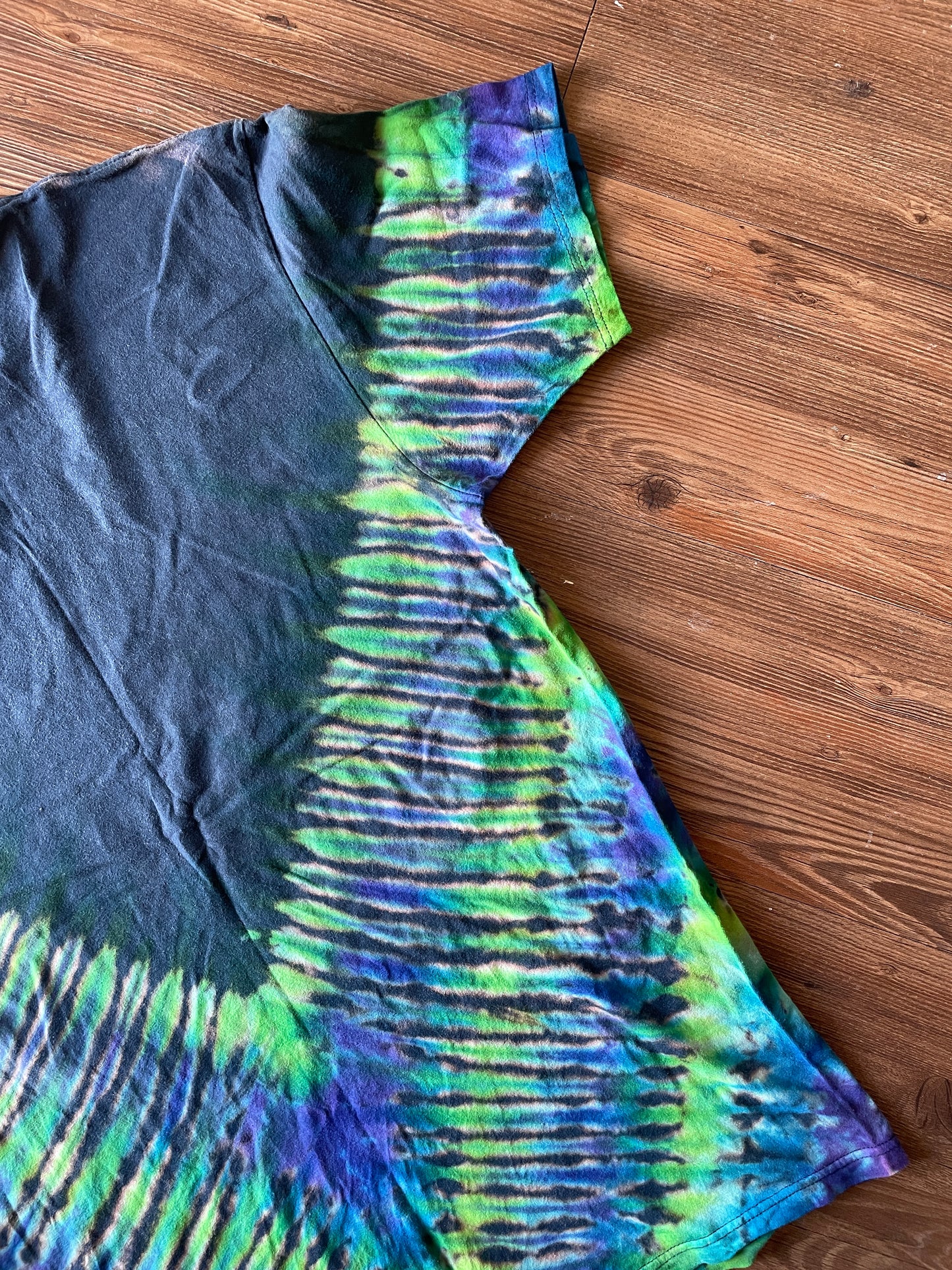 LARGE Men’s Rick and Morty Tie Dye T-Shirt | Adult Swim Characters Reverse Tie Dye Short Sleeve