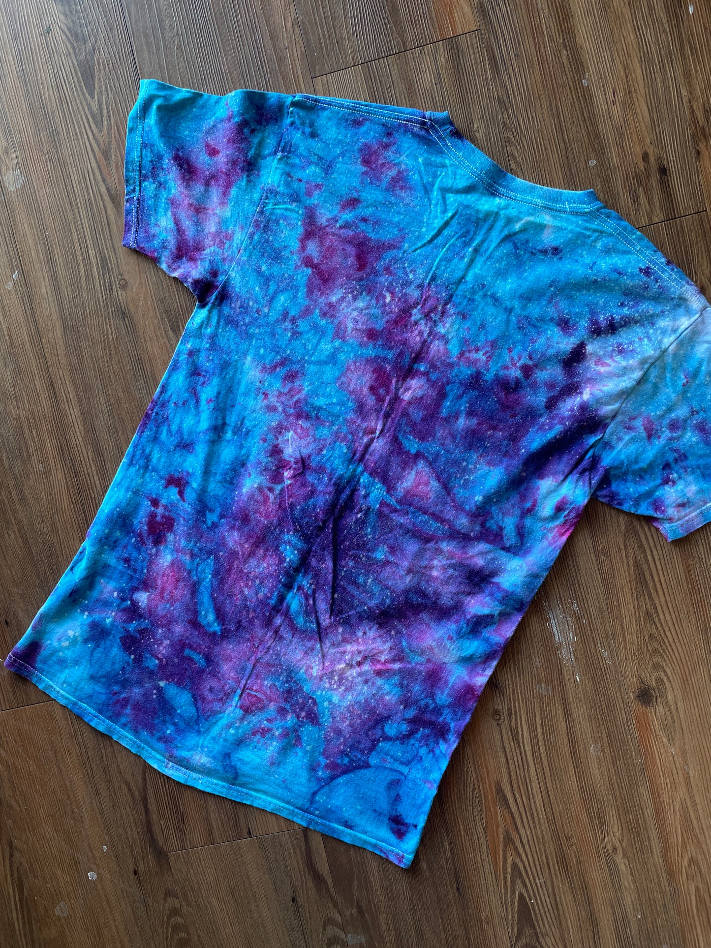 MEDIUM Men’s Galaxy Dye Tie Dye T-Shirt | Blue and Purple Space Ice Dye Tie Dye Short Sleeve