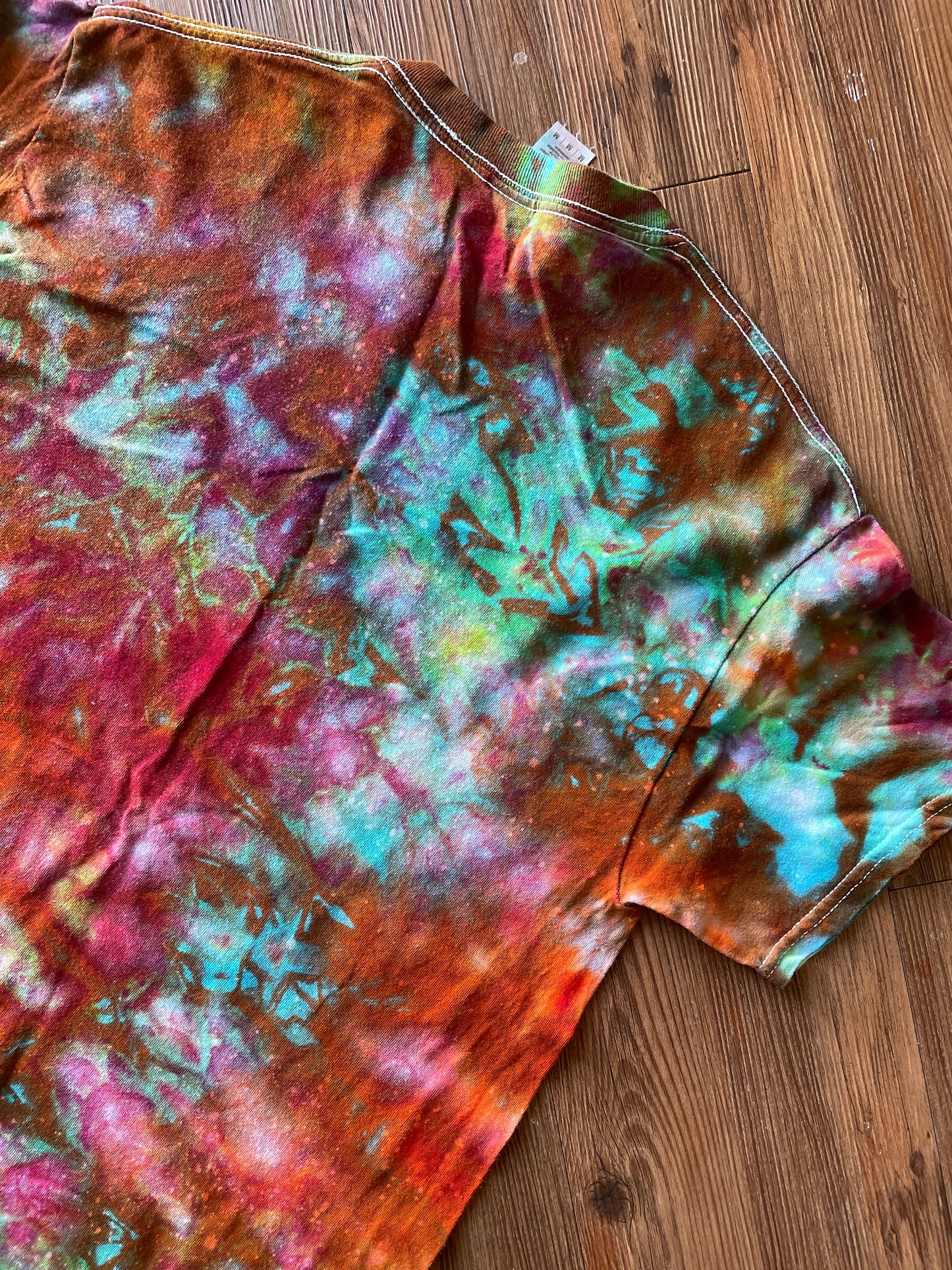MEDIUM Men’s Rainbow Galaxy Tie Dye T-Shirt | Grunge Galaxy Ice Dye Tie Dye Short Sleeve