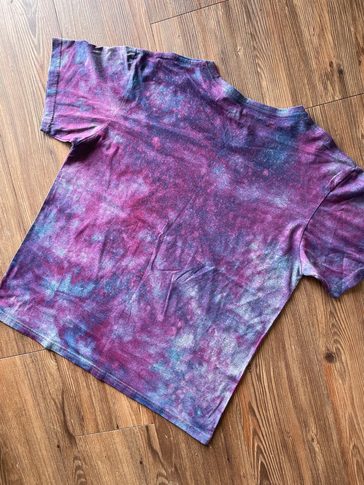 LARGE Men’s Bob’s Burgers Food Truck Tie Dye T-Shirt | Blue and Purple Handmade Reverse Tie Dye Short Sleeve