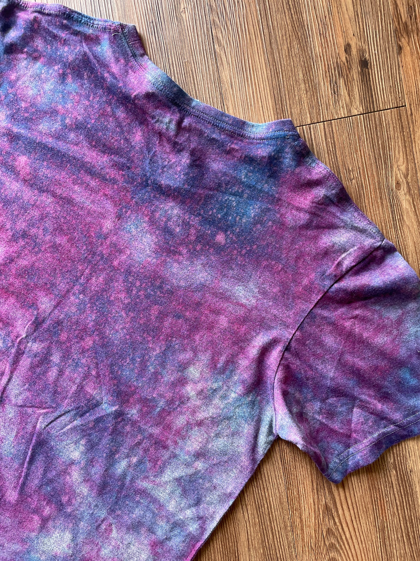 LARGE Men’s Bob’s Burgers Food Truck Tie Dye T-Shirt | Blue and Purple Handmade Reverse Tie Dye Short Sleeve