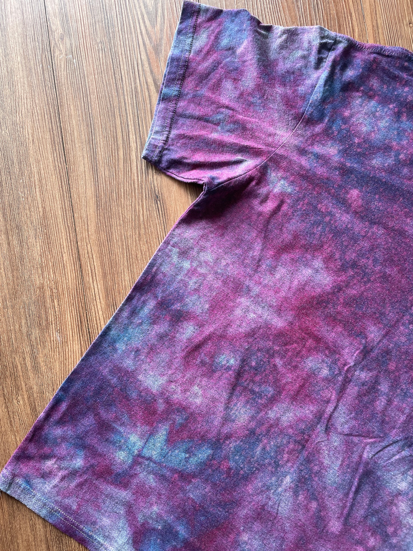 LARGE Men’s Bob’s Burgers Food Truck Tie Dye T-Shirt | Blue and Purple Handmade Reverse Tie Dye Short Sleeve