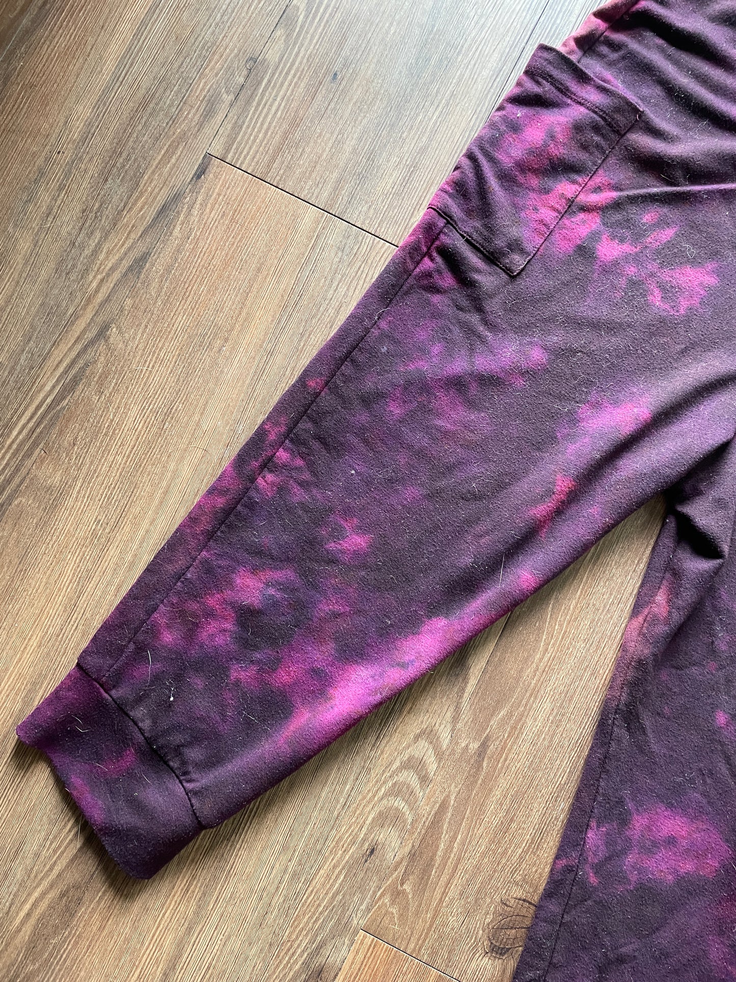 Medium Women's Handmade Tie Dye Jumpsuit | Maroon and Black Crumpled Sleeveless Jumpsuit