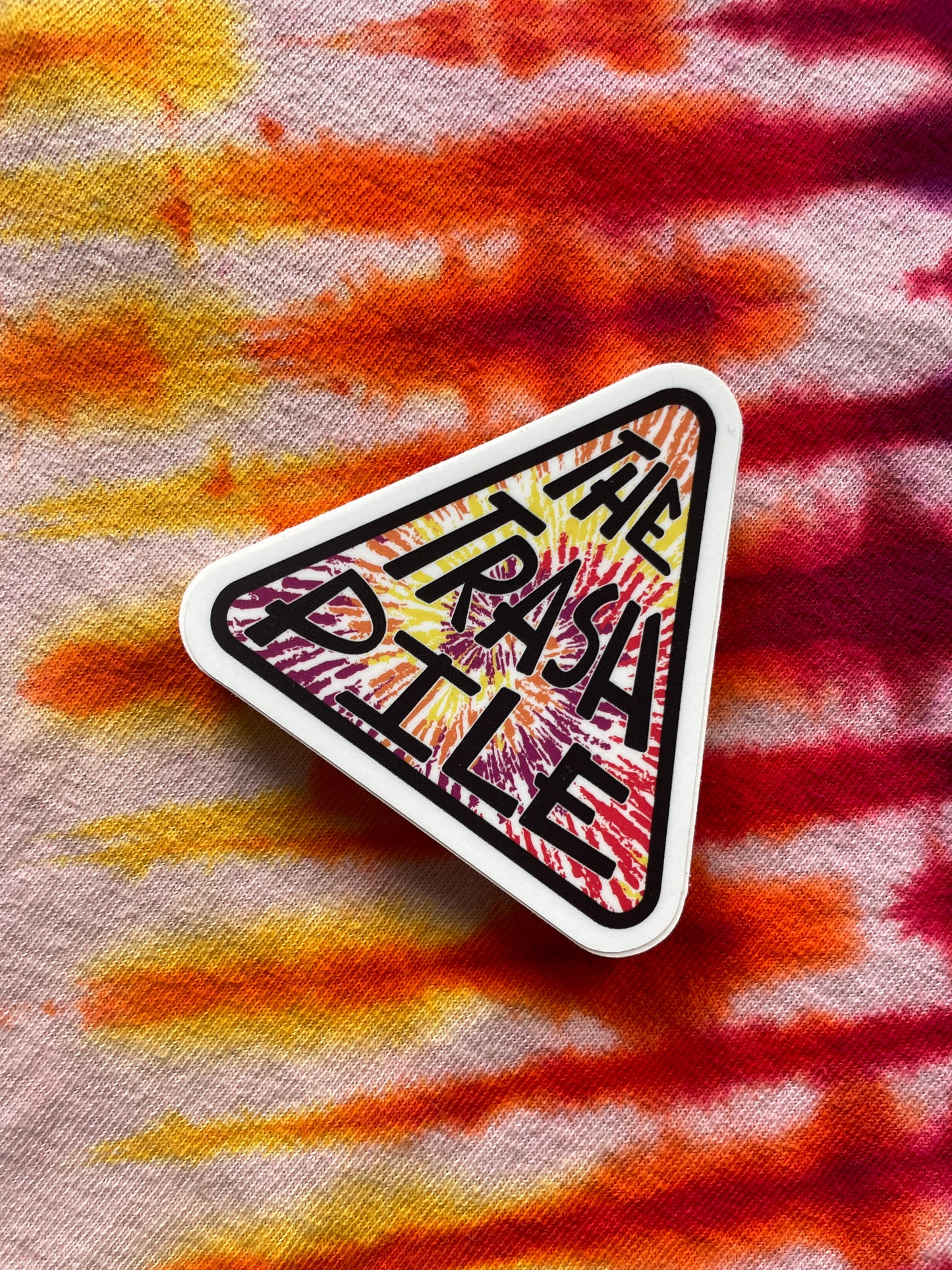 The Trash Pile Logo Sticker—OG Design—Multicolor Red, Orange, and Yellow