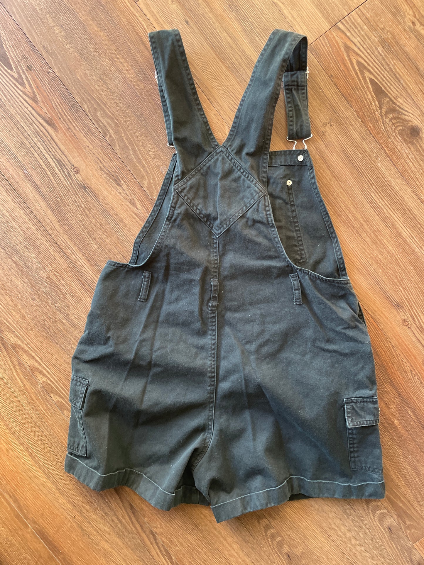 Large Women's Revort Black Short Overalls | READY TO TIE DYE