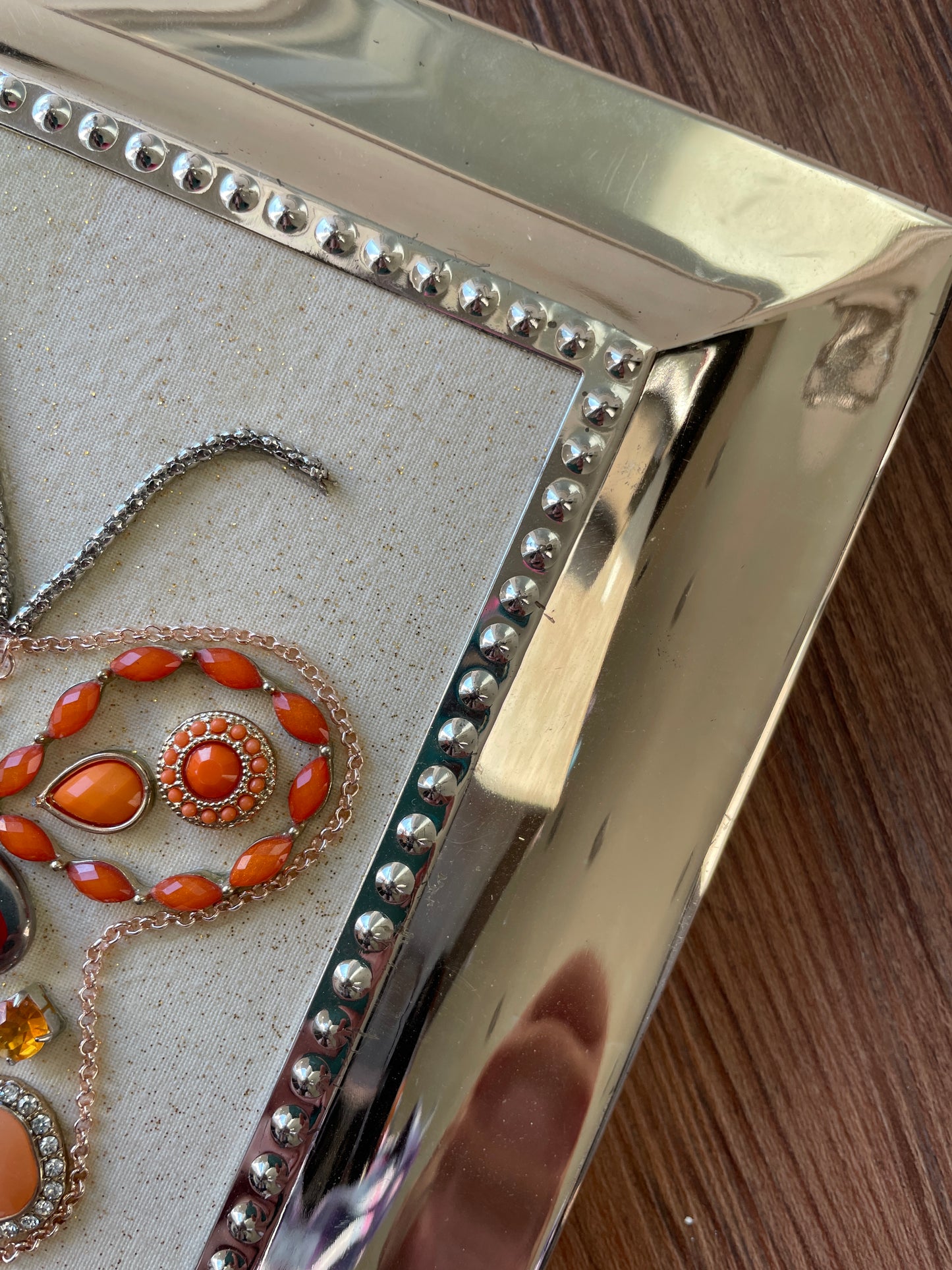 Gold, White, and Pink Framed Jewelry Butterfly Handmade with Over 20 Pieces of Vintage & Upcycled Jewelry